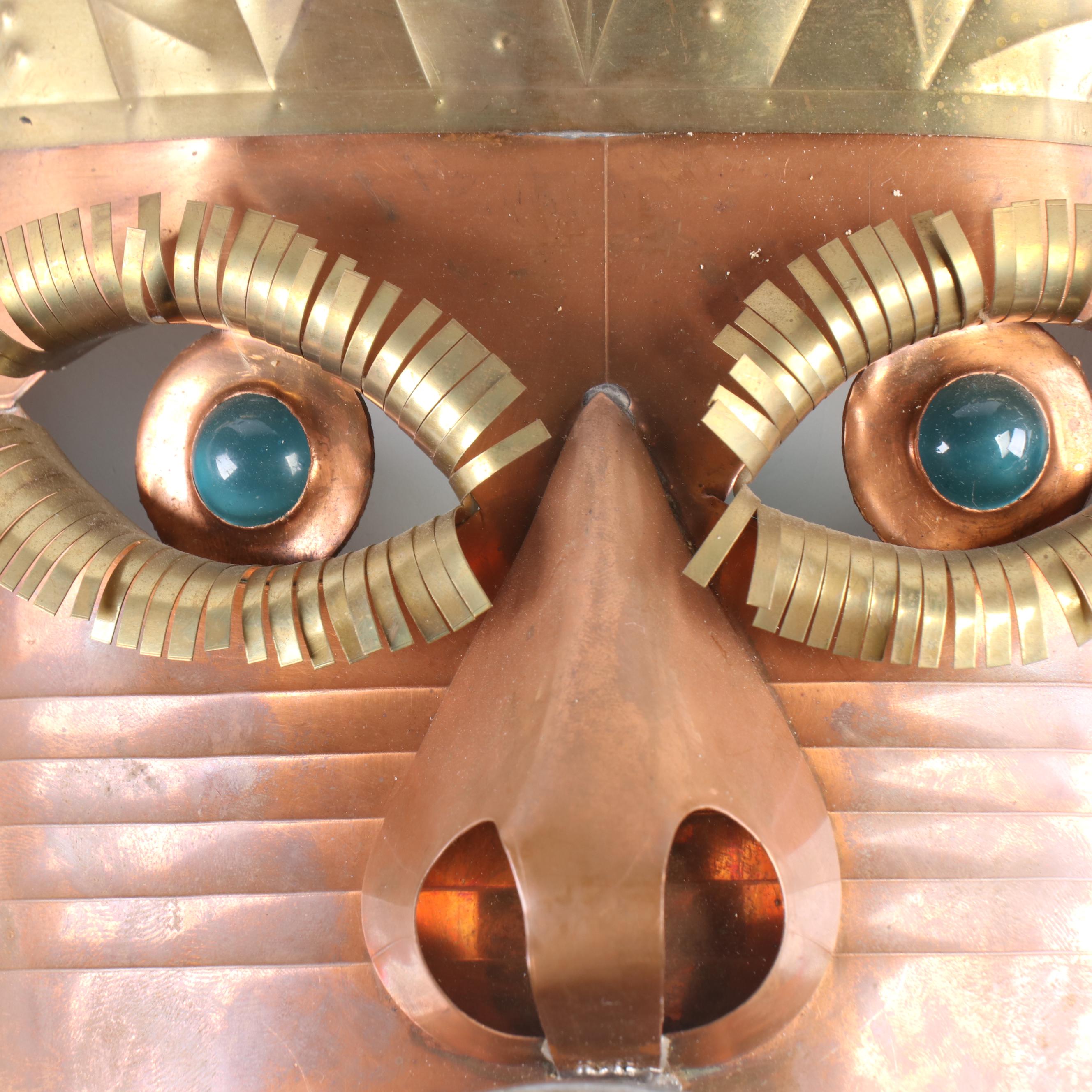 Mexican Folk Art Masks with Sunburst Mirrors and Other Wall Decor