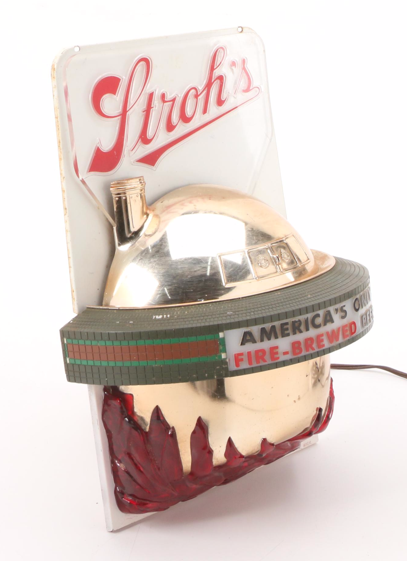 Stroh's "America's Only Fire-Brewed Beer" Illuminated Light, Circa 1950s