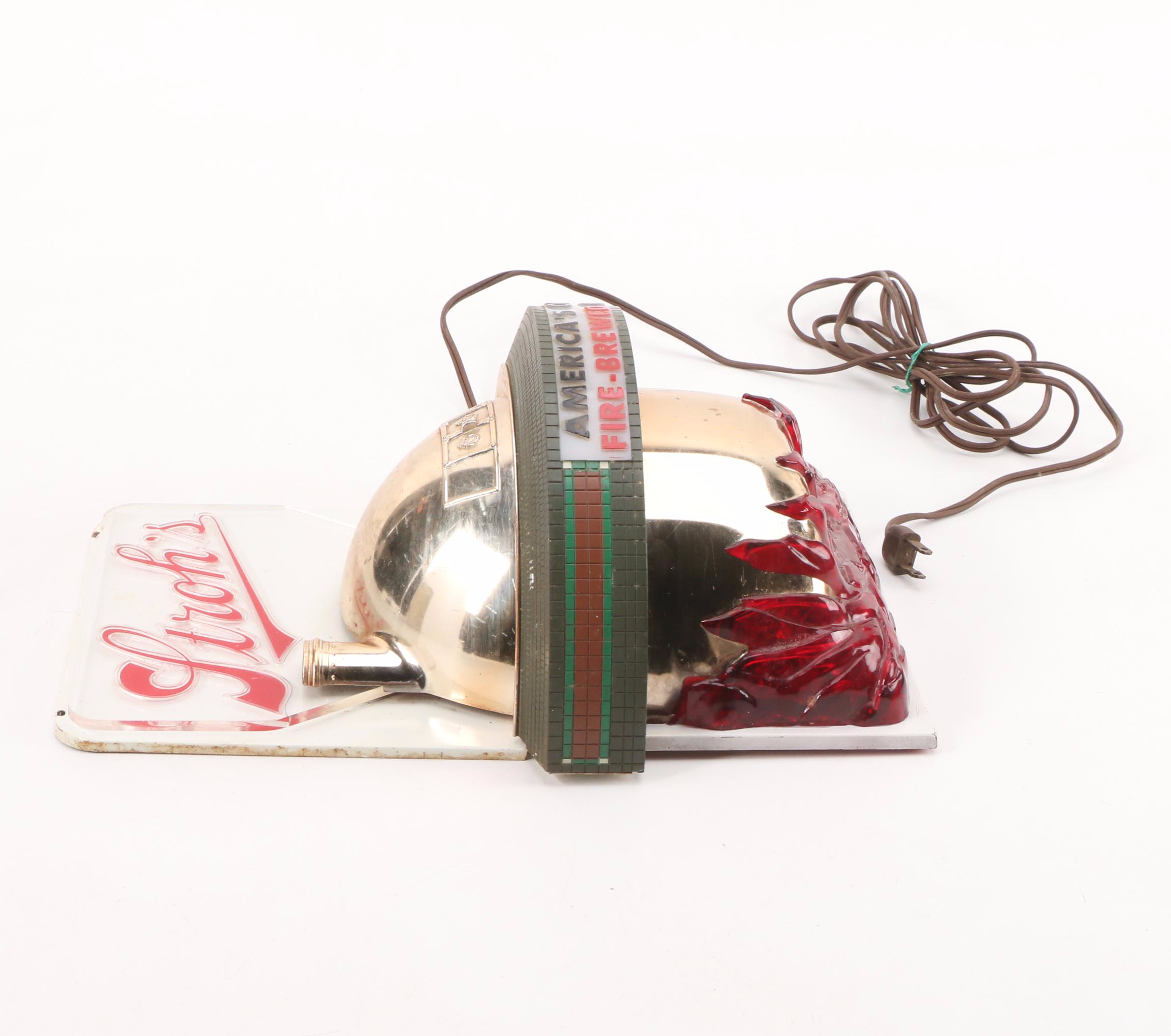 Stroh's "America's Only Fire-Brewed Beer" Illuminated Light, Circa 1950s