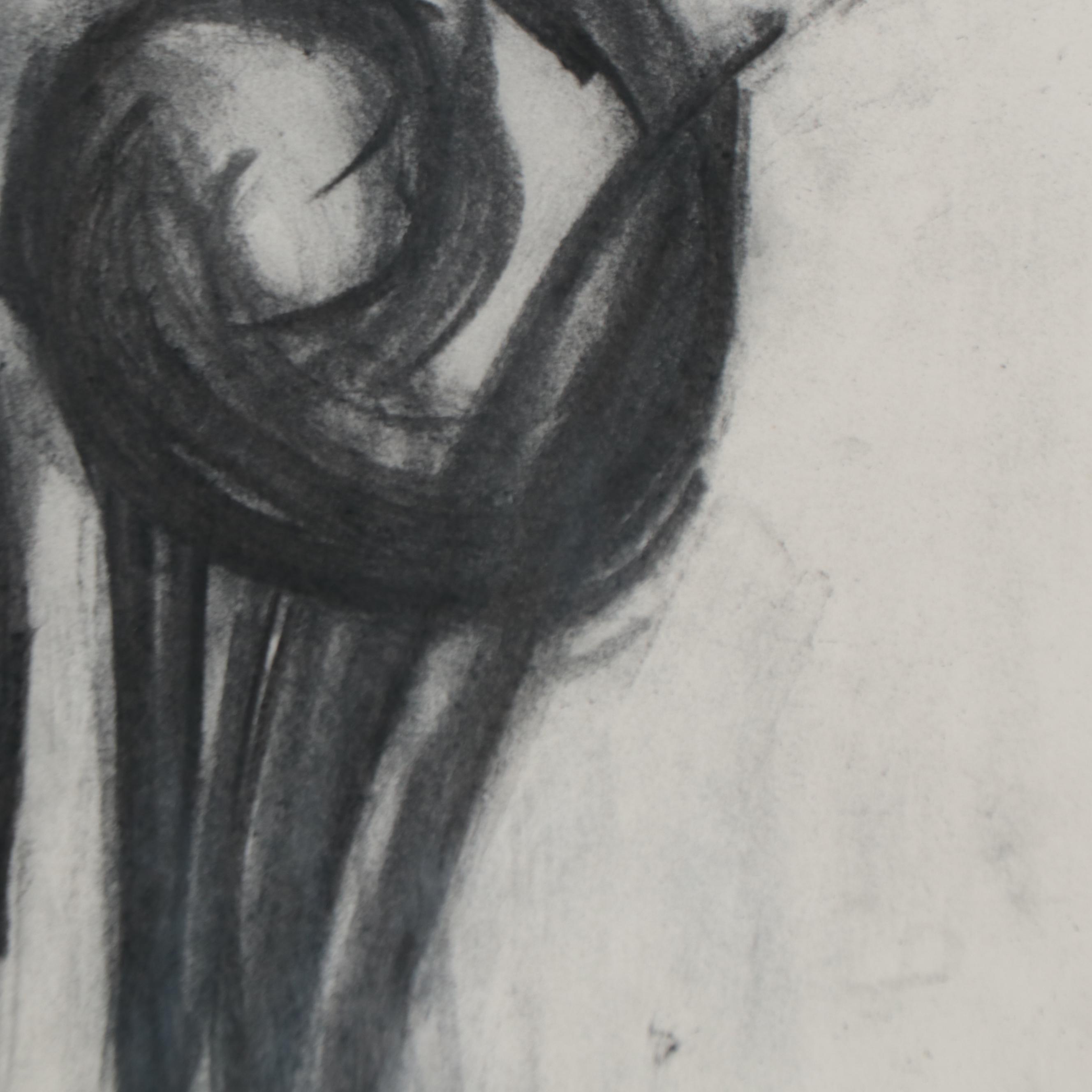 Richard Snyder Charcoal Drawing of Abstract Figure, 1984