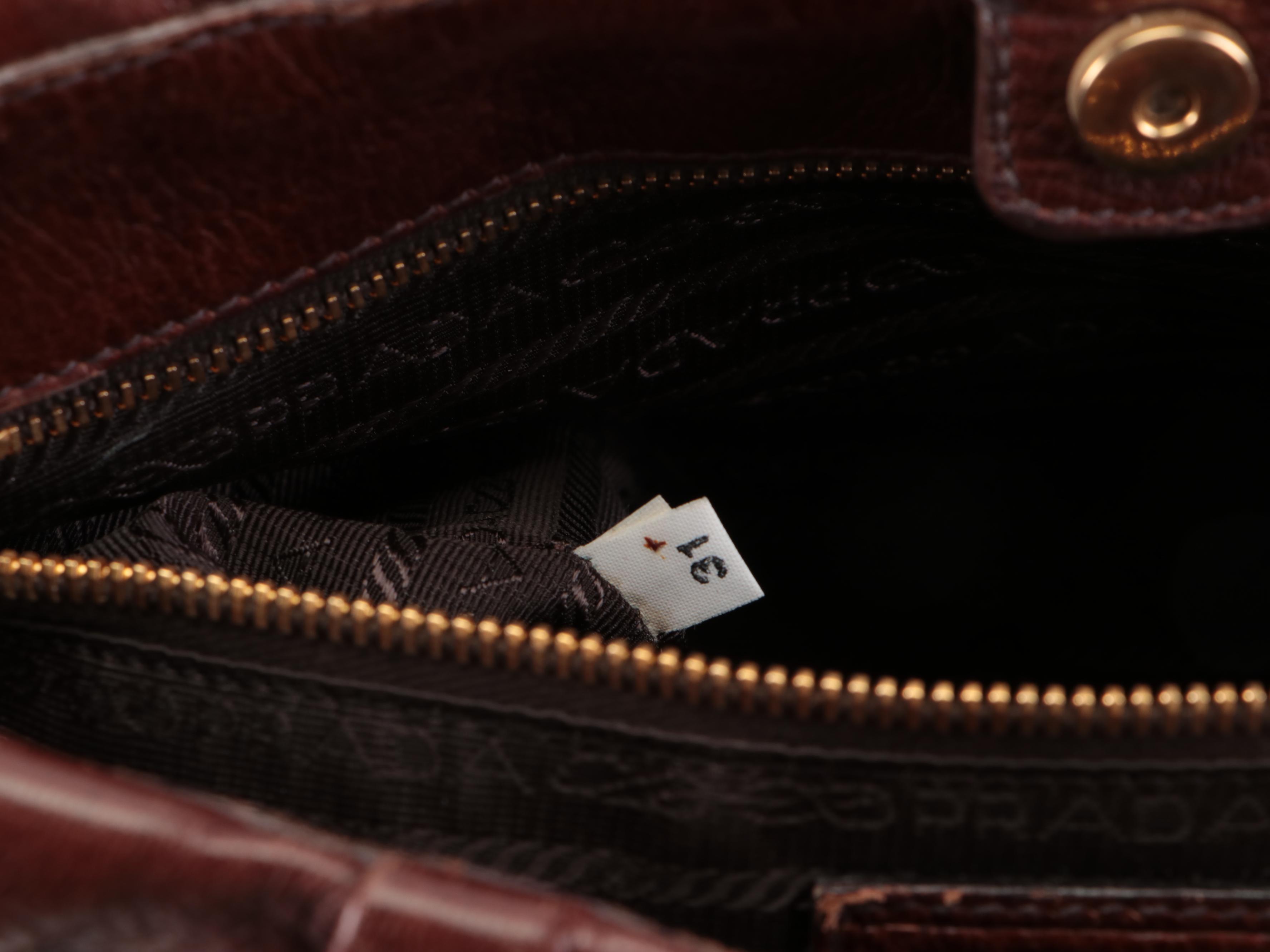 Prada Medium Animalier Satchel in Dark Brown Deerskin Leather