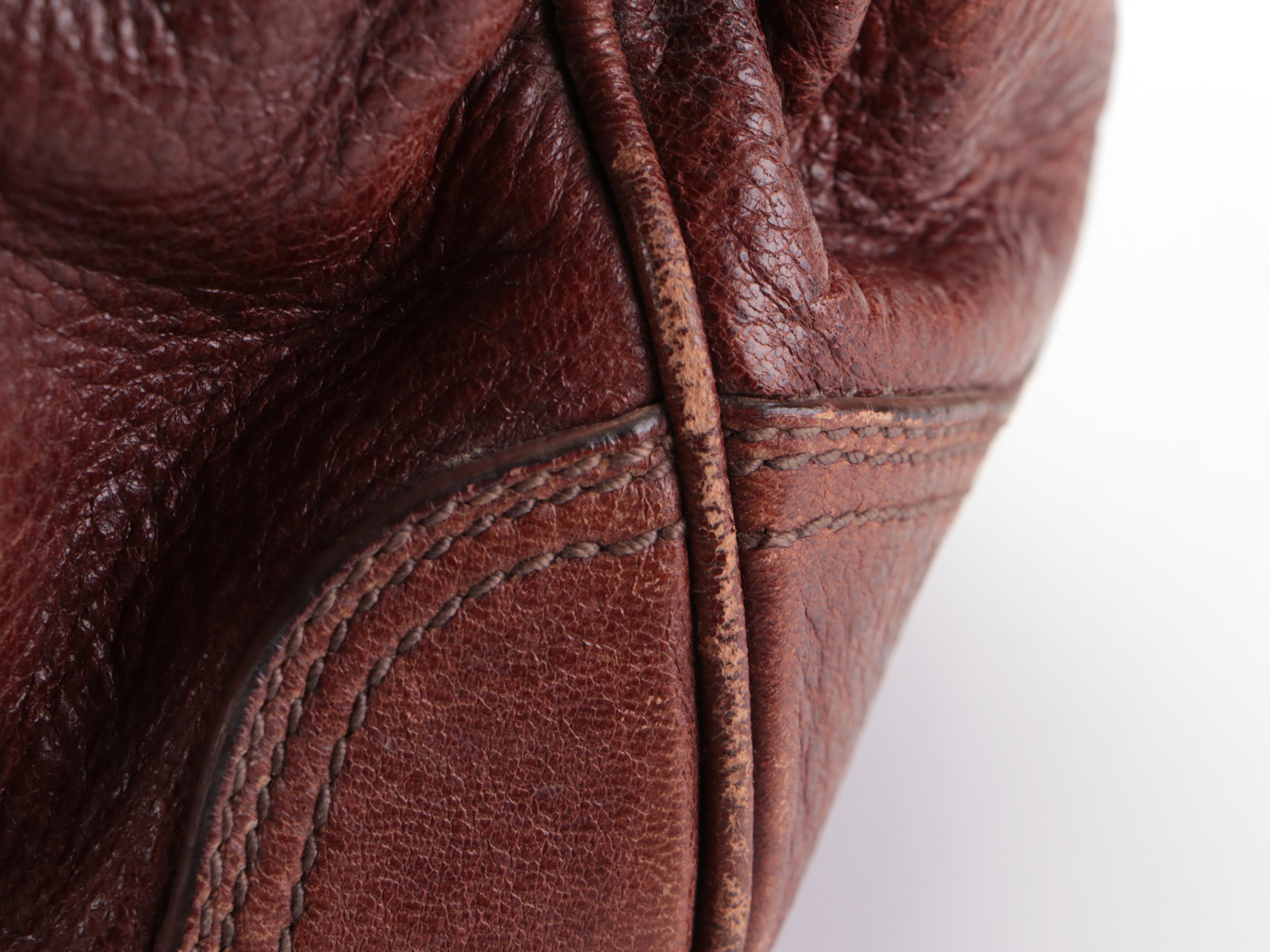 Prada Medium Animalier Satchel in Dark Brown Deerskin Leather