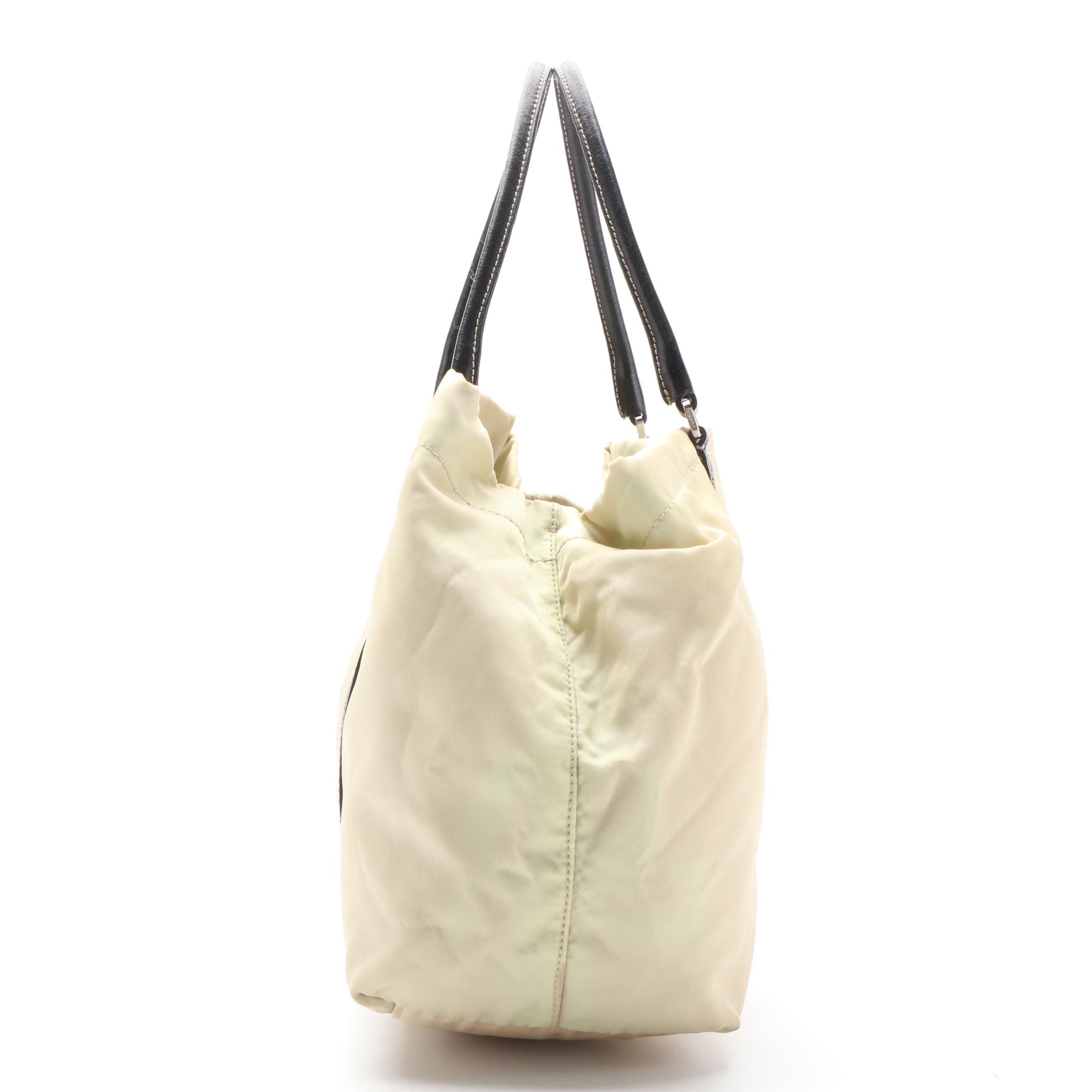 Prada Nylon and Leather Trim Tote