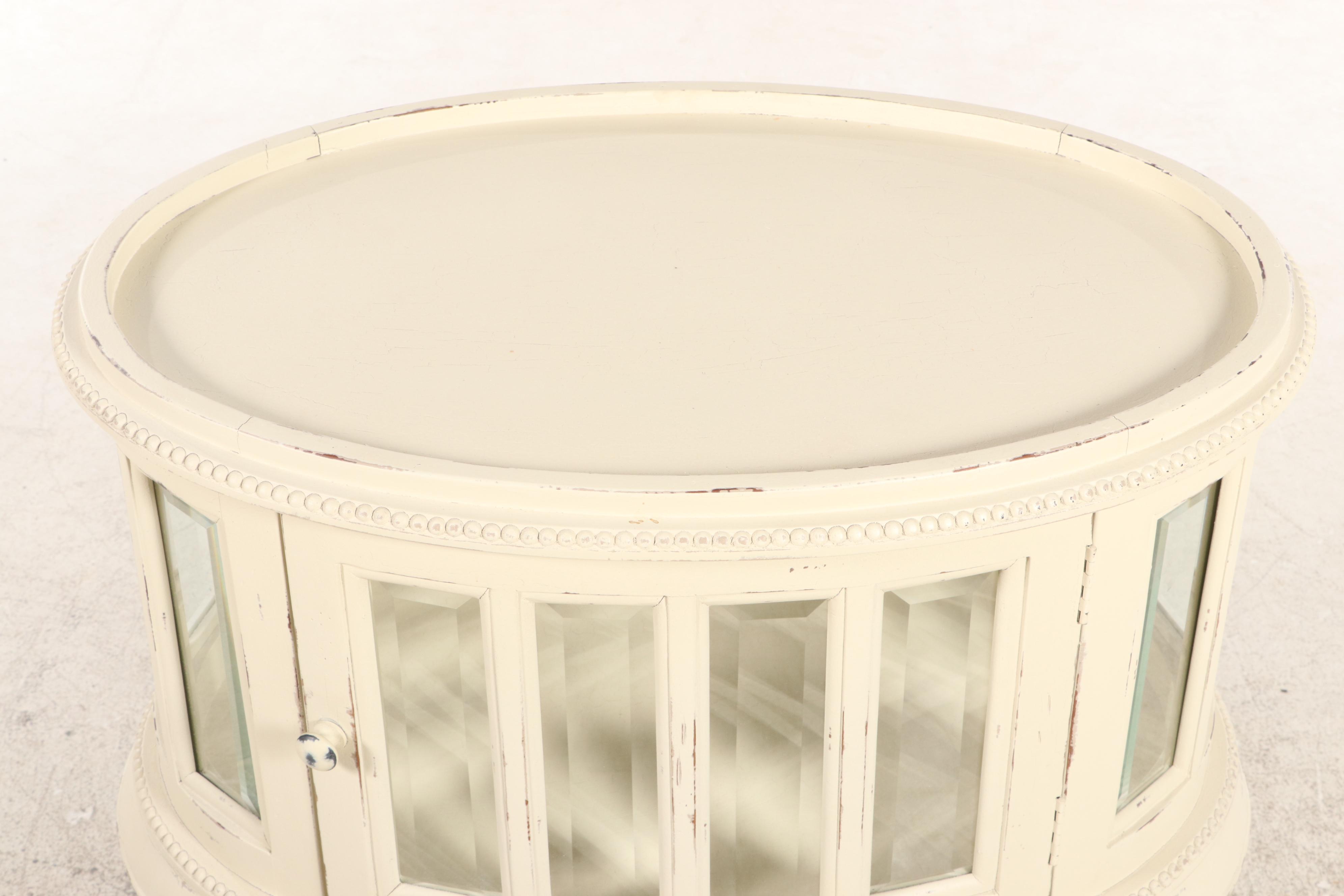 Arhaus Furniture "Louise" Painted-Wood Tea Table with Removable Tray