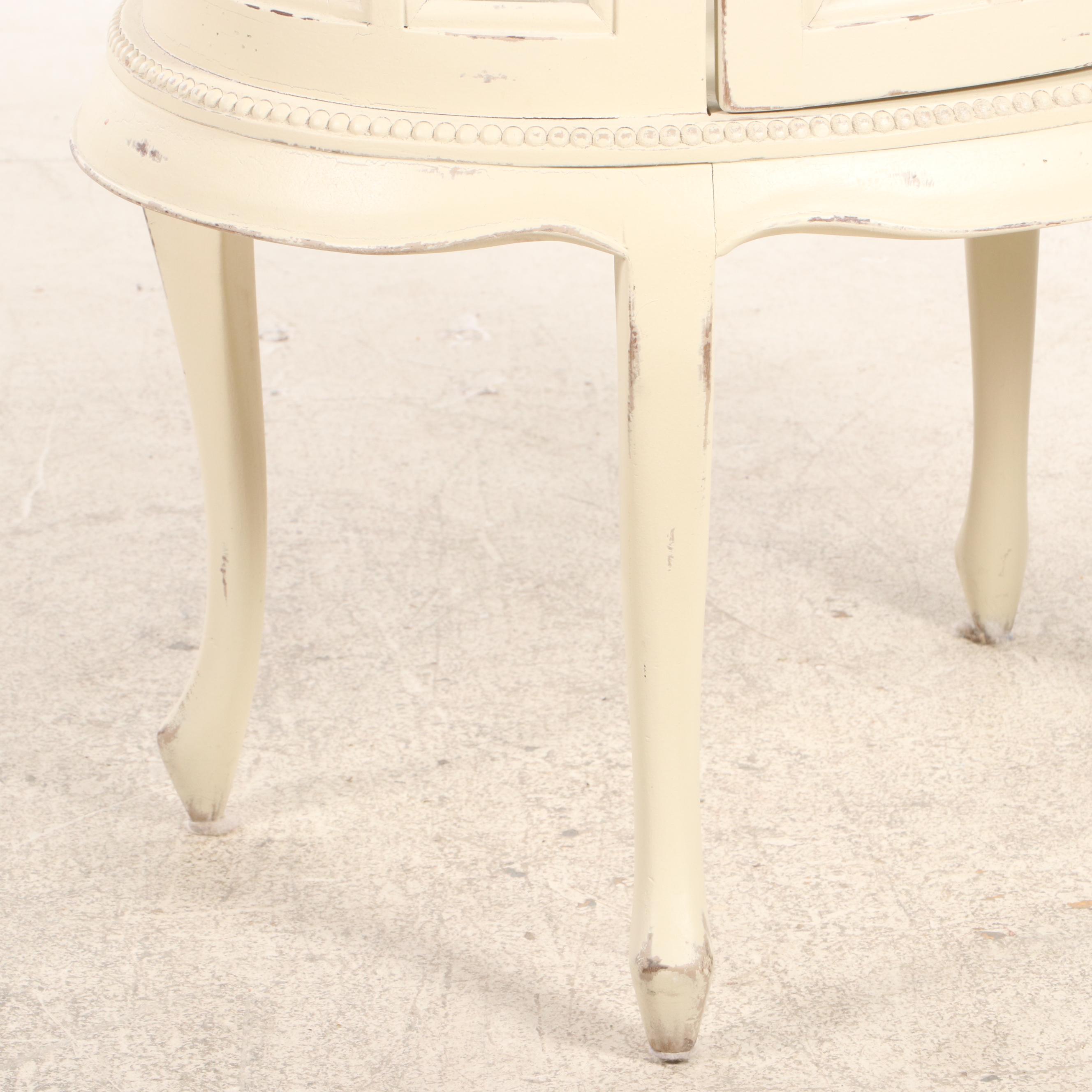 Arhaus Furniture "Louise" Painted-Wood Tea Table with Removable Tray