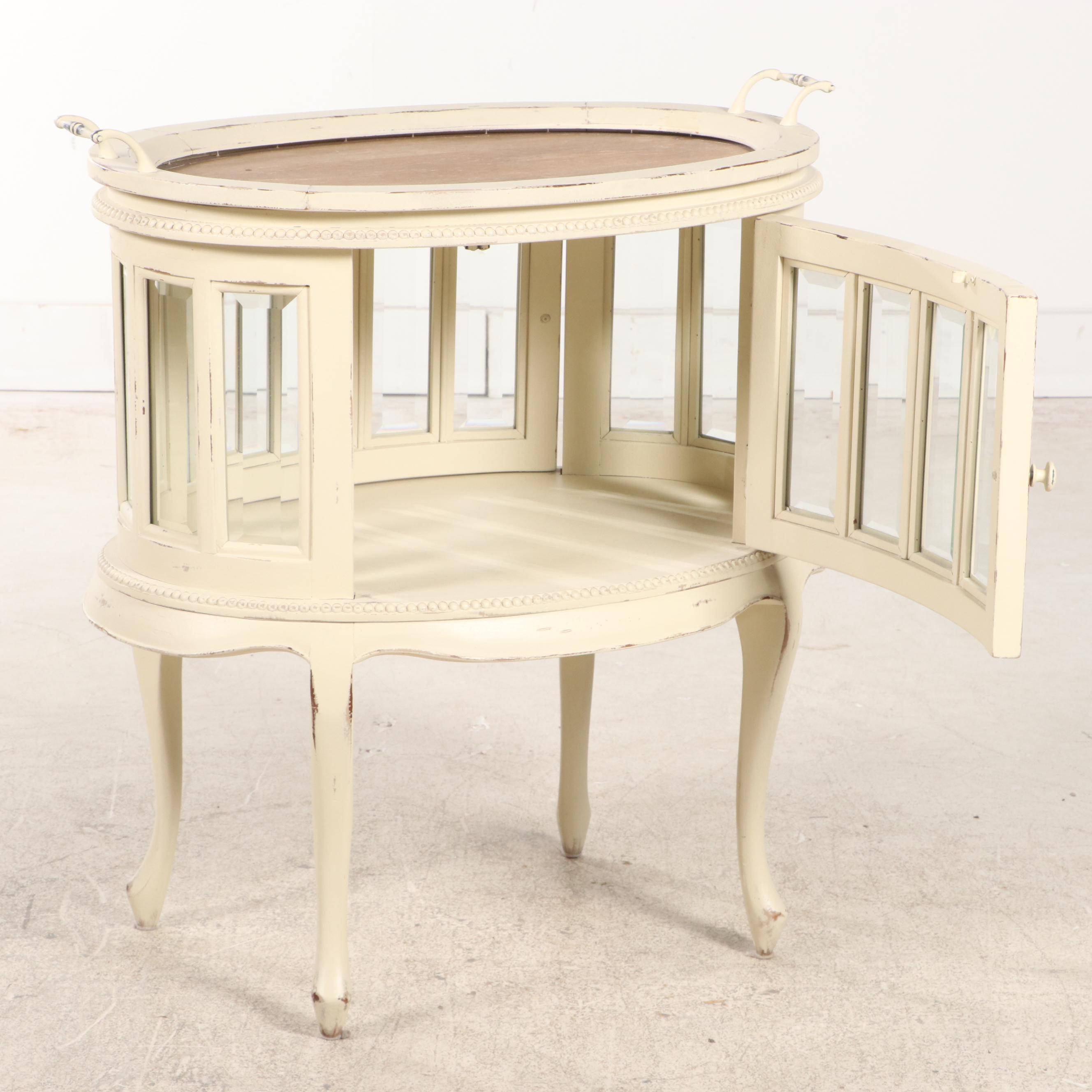 Arhaus Furniture "Louise" Painted-Wood Tea Table with Removable Tray