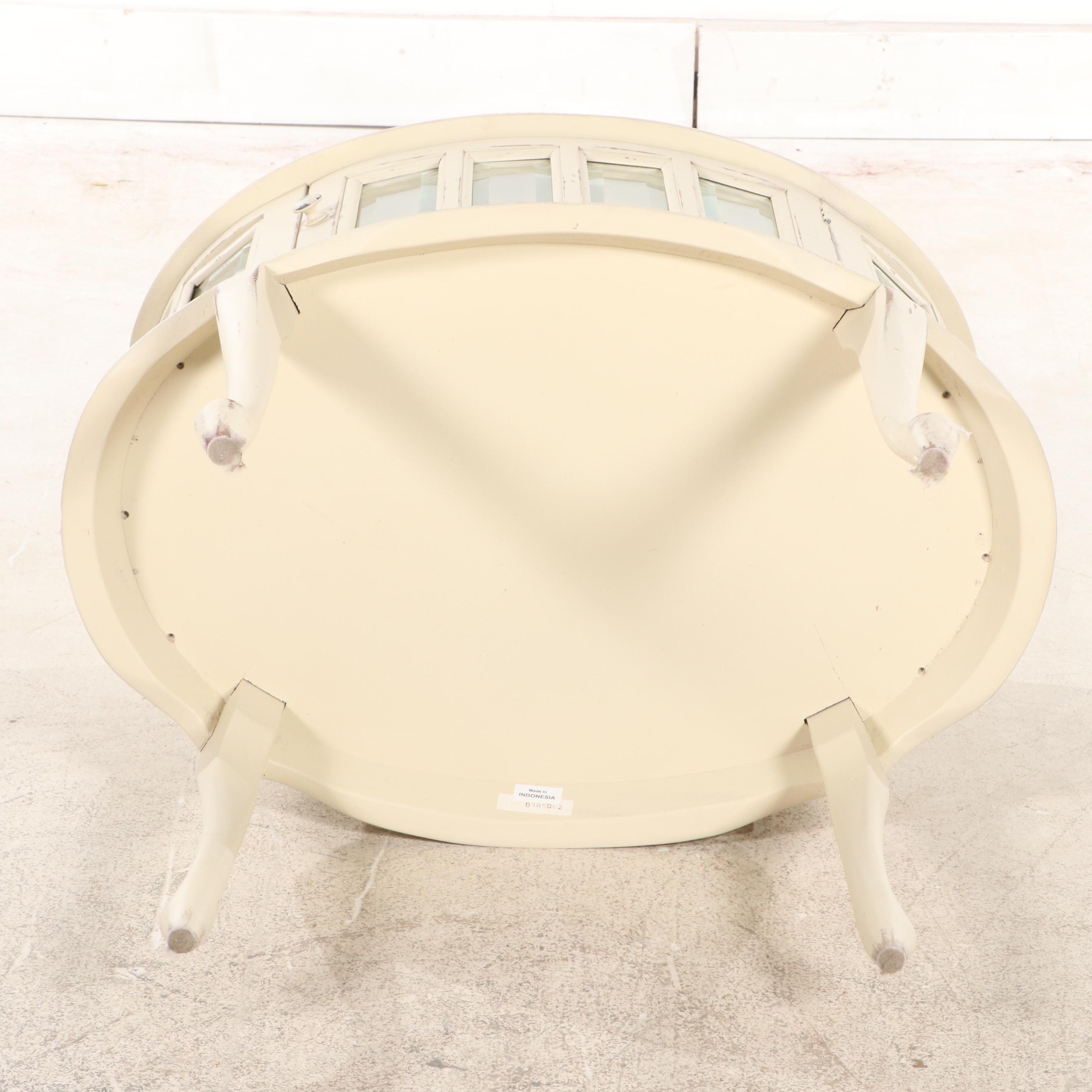 Arhaus Furniture "Louise" Painted-Wood Tea Table with Removable Tray