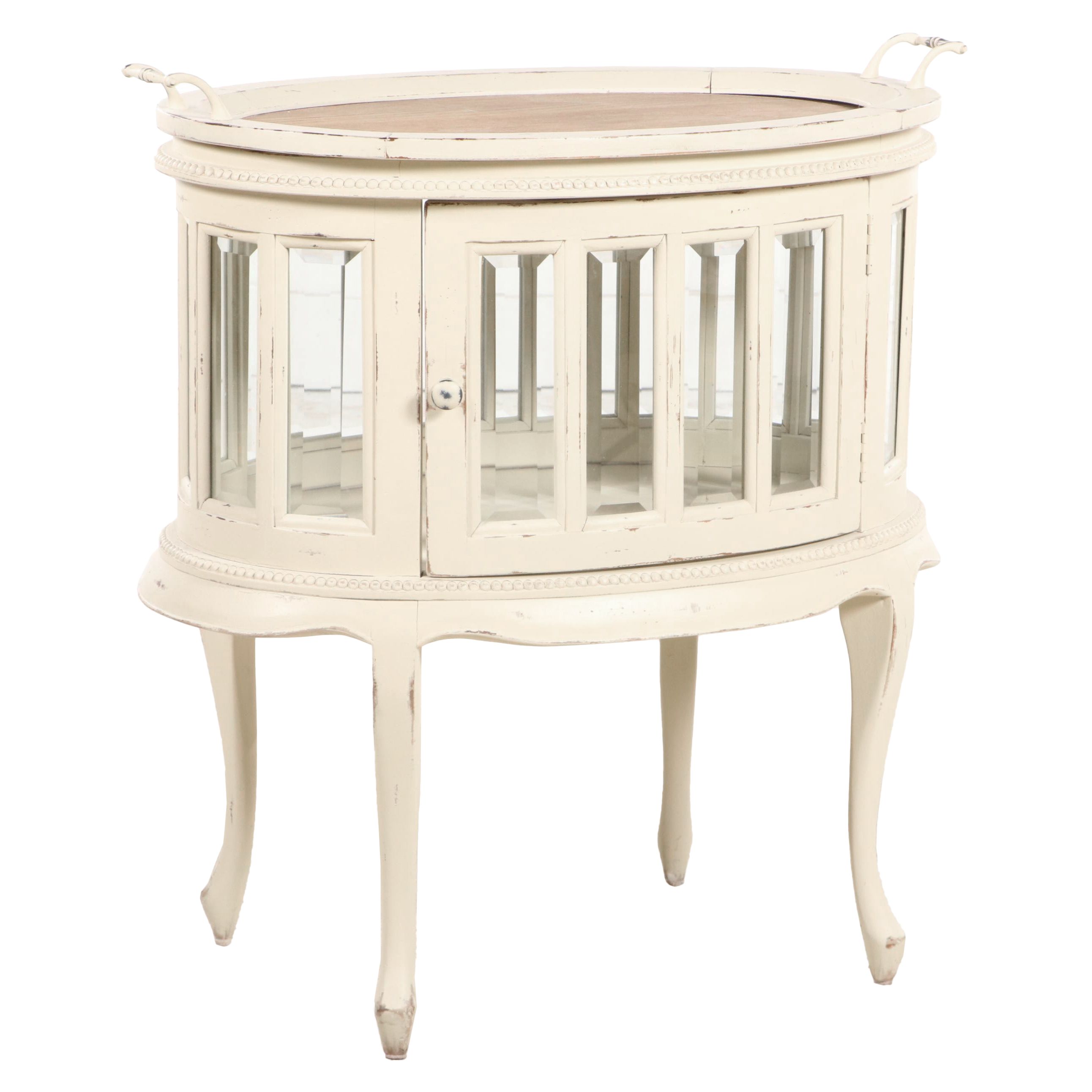 Arhaus Furniture "Louise" Painted-Wood Tea Table with Removable Tray