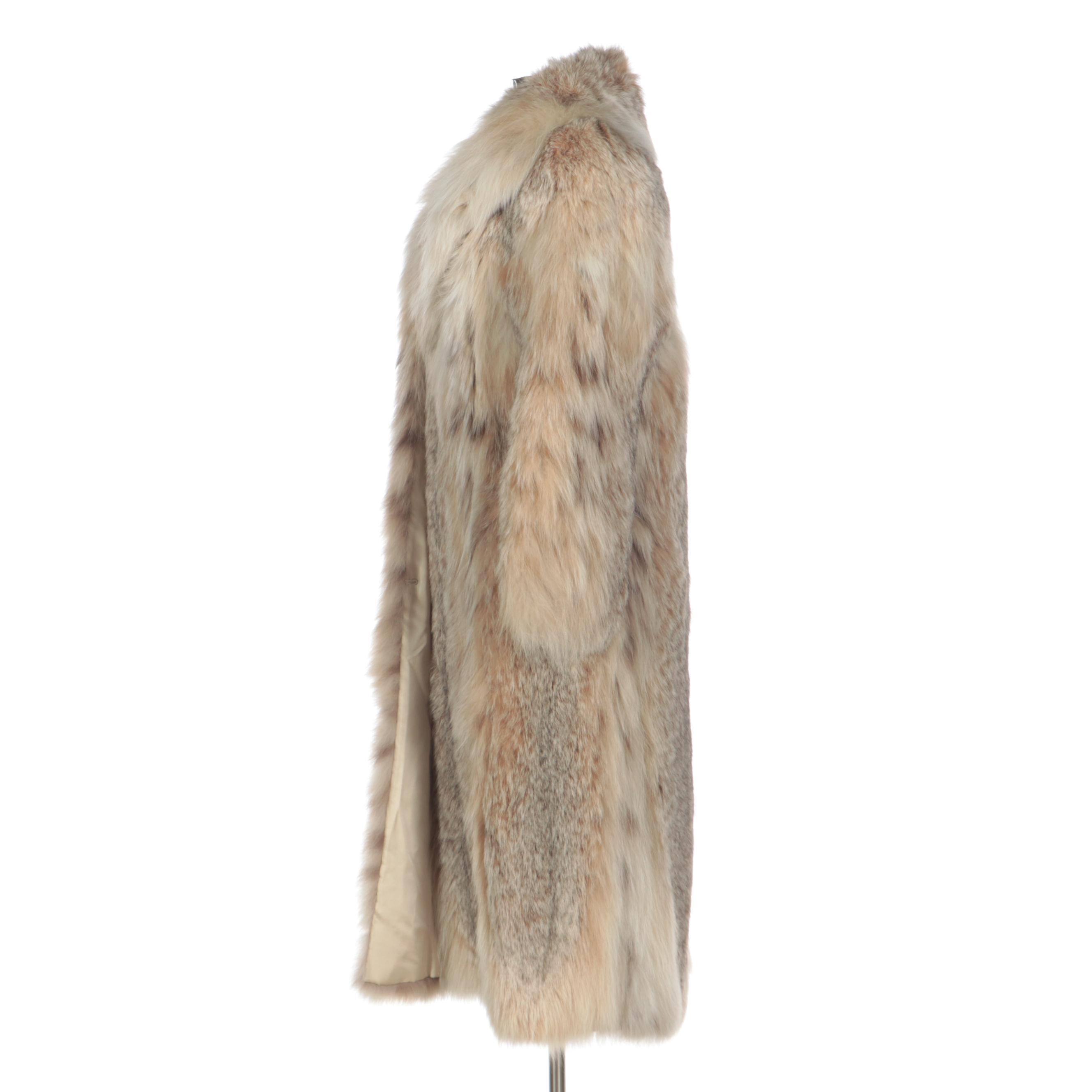 Canadian Lynx Fur Coat with Shawl Collar