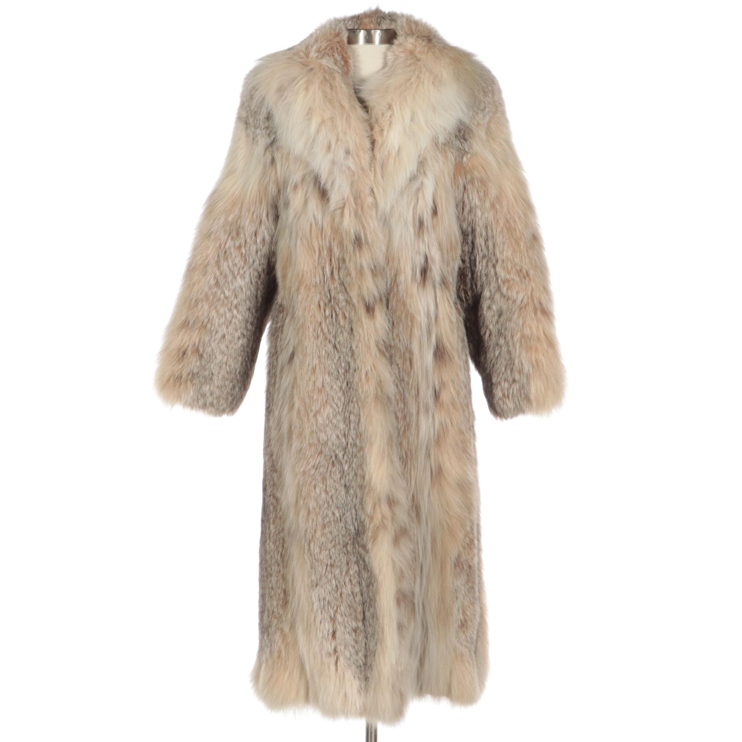 Canadian Lynx Fur Coat with Shawl Collar