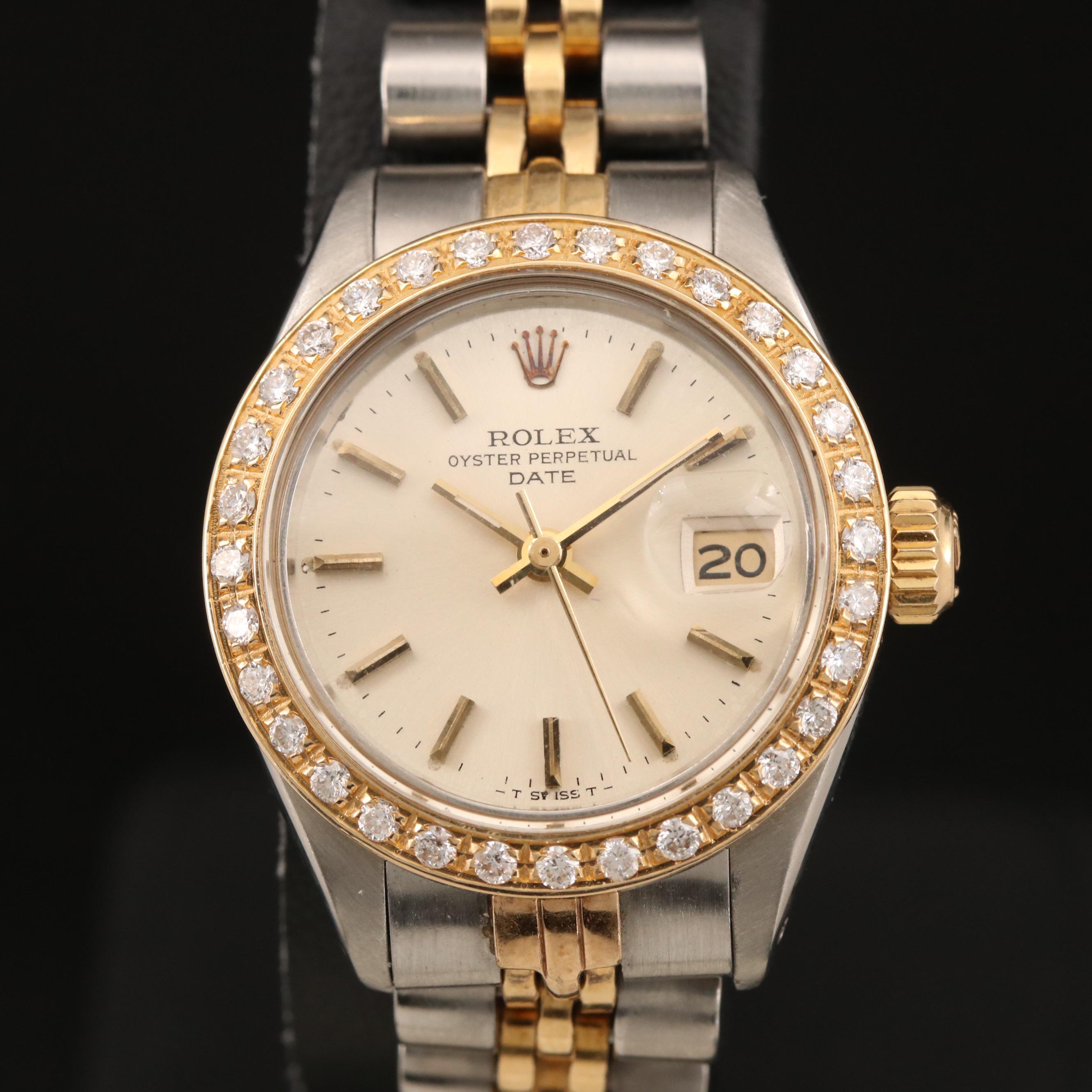 1981 Rolex Oyster Perpetual Date Diamond Watch