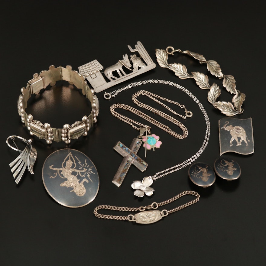 Vintage Siam Niello Jewelry Featured in Sterling Jewelry Collection