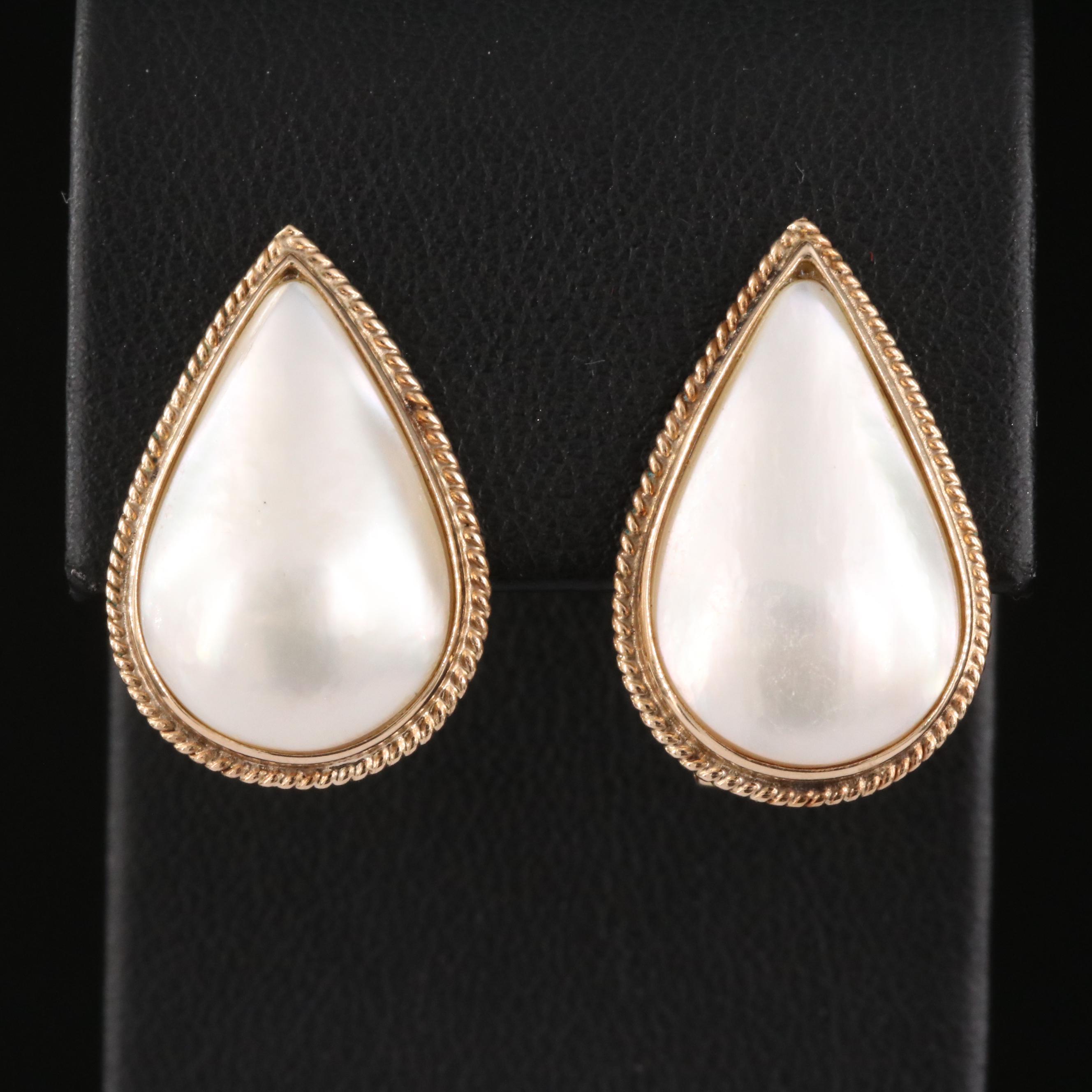 14K Mabé Pearl Earrings