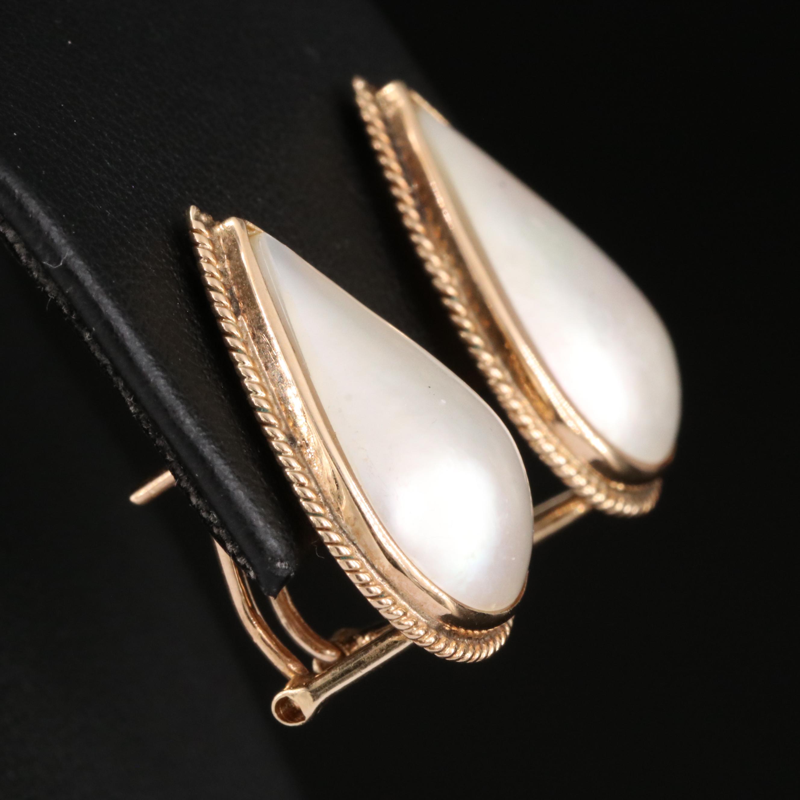 14K Mabé Pearl Earrings