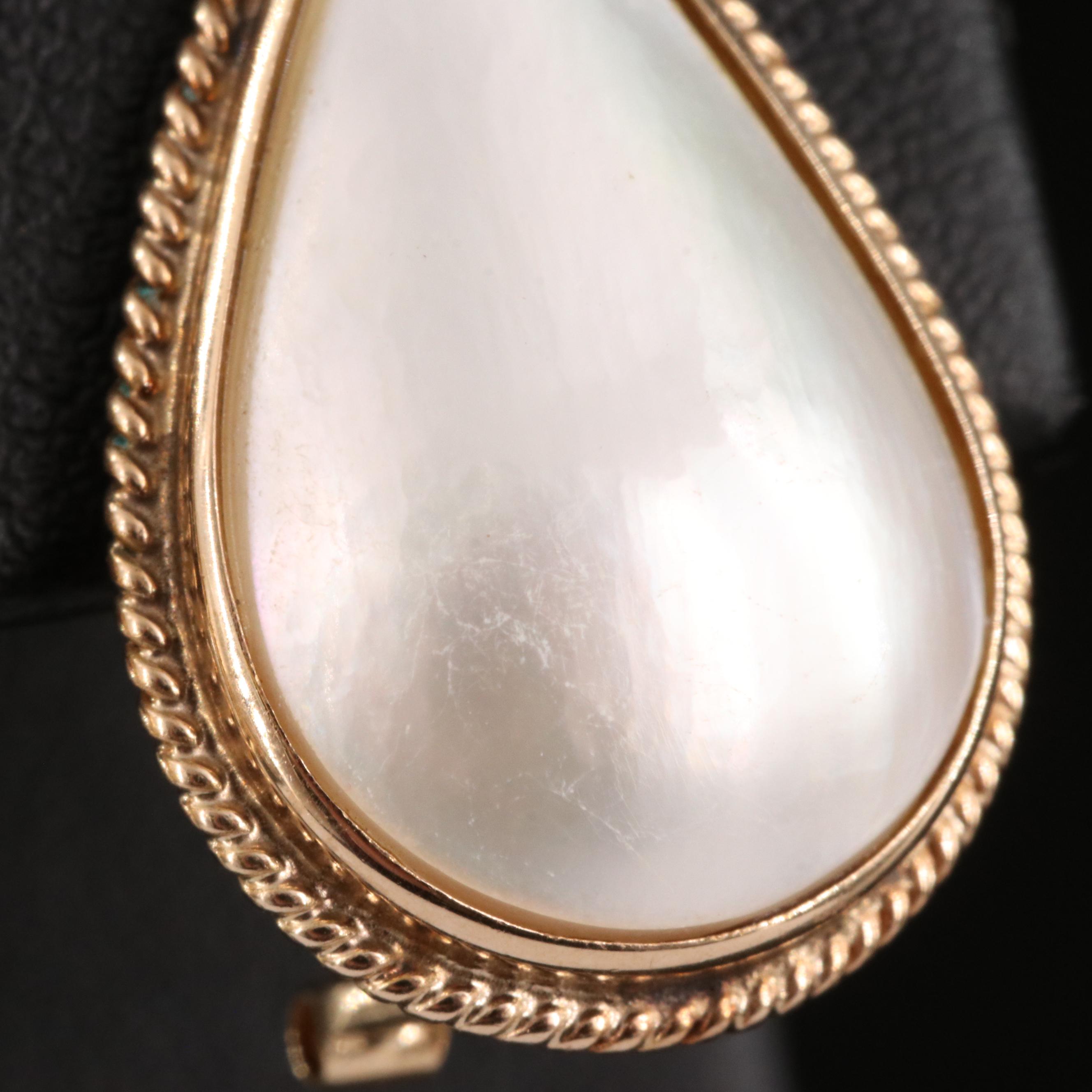 14K Mabé Pearl Earrings