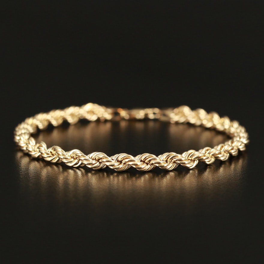 10K Rope Chain Bracelet