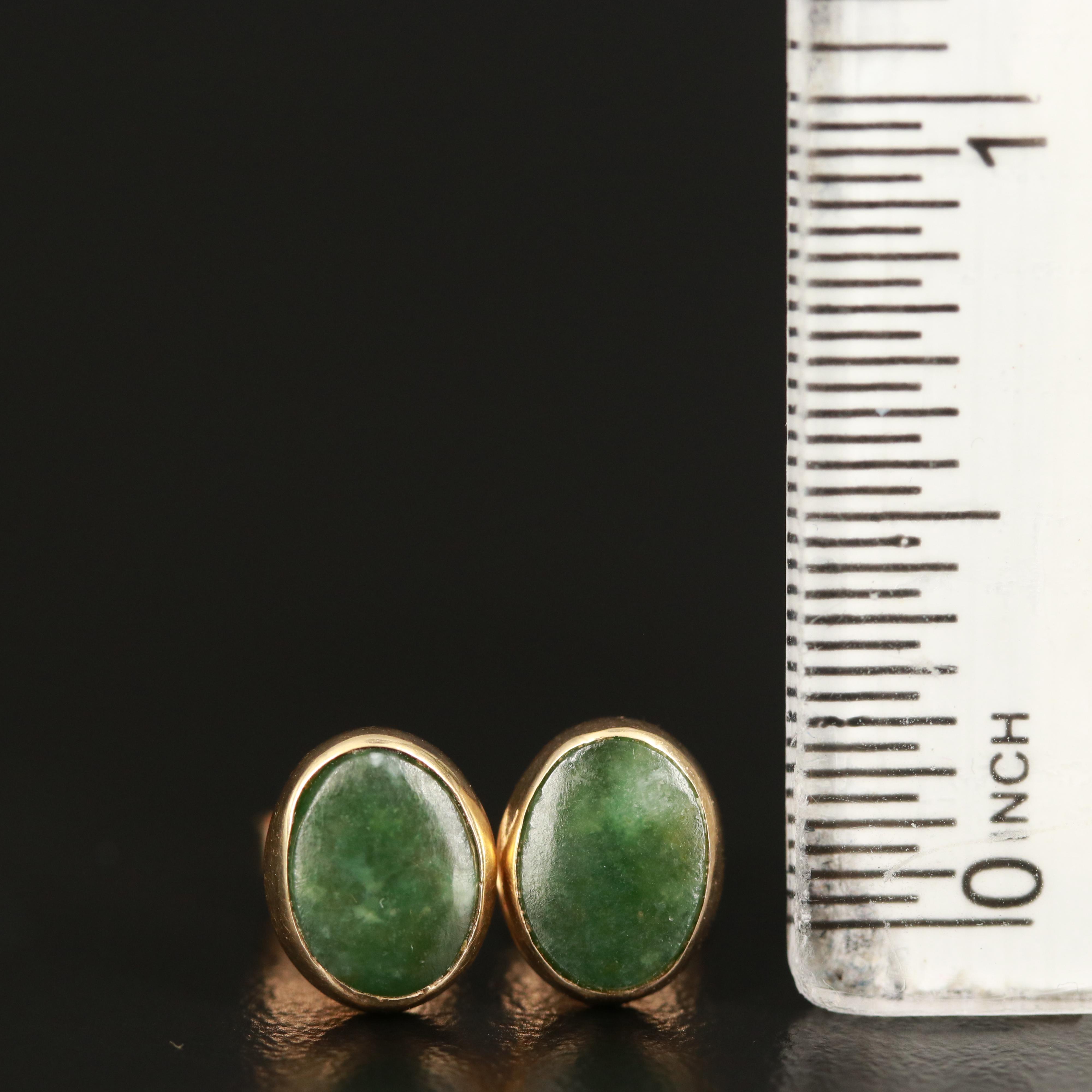 14K Stud Earrings Including Ruby, Black Onyx and Nephrite
