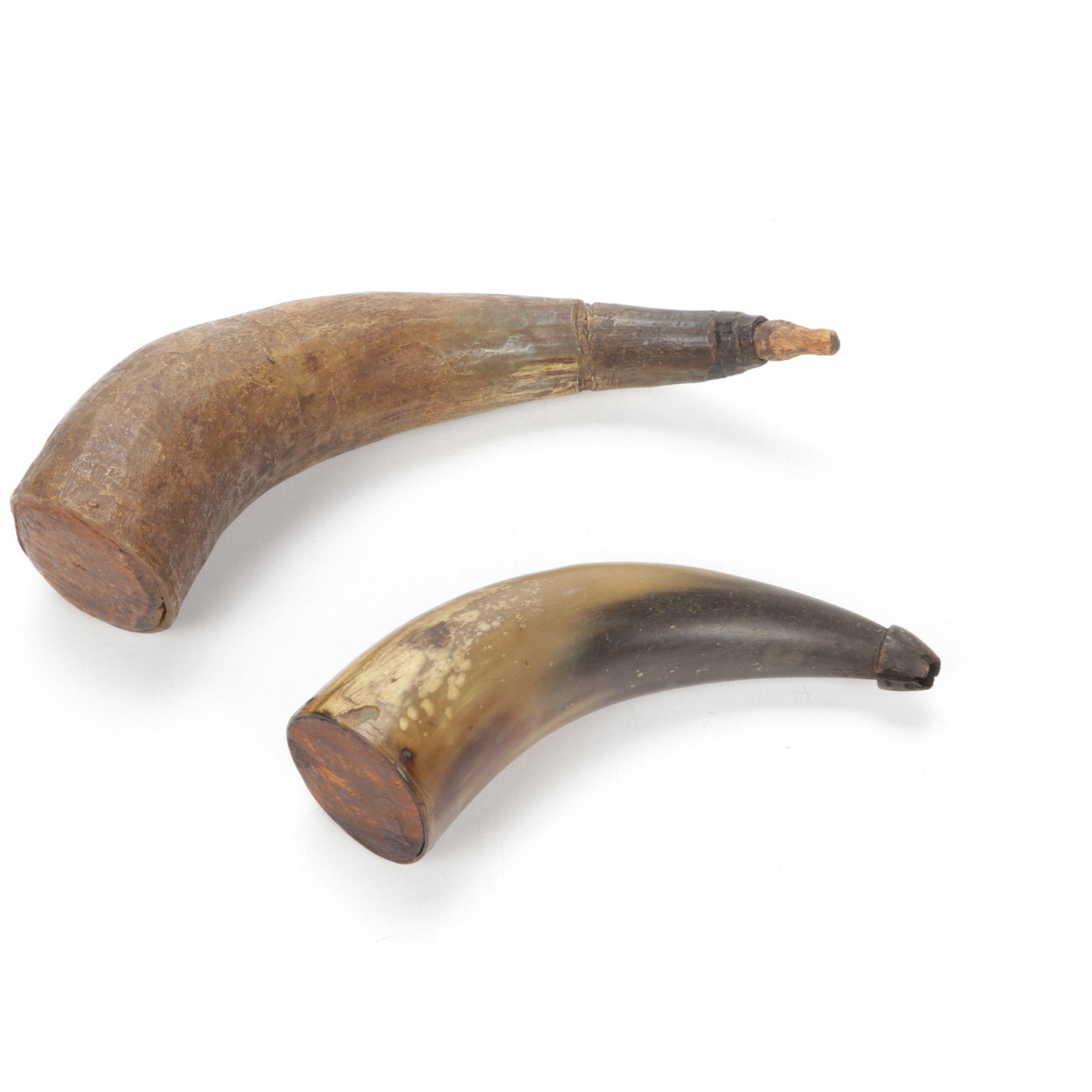 1880 Eagle Burner Brass Oil Lamp, Horn Flasks, Blown Vase and Drawers