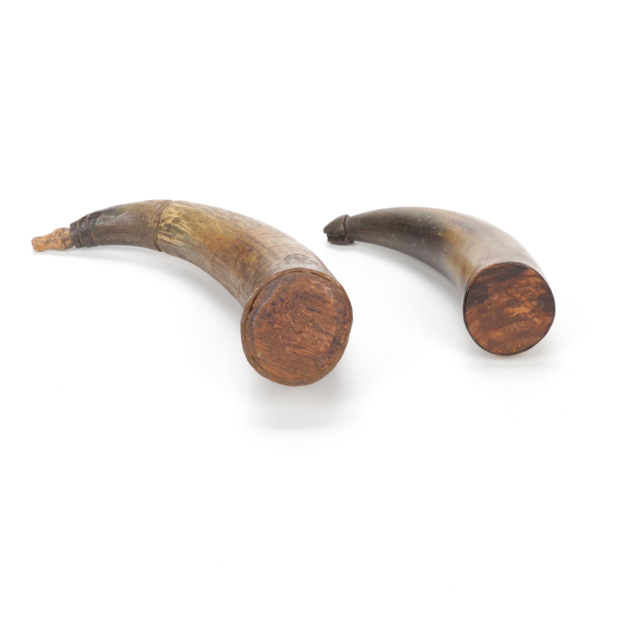 1880 Eagle Burner Brass Oil Lamp, Horn Flasks, Blown Vase and Drawers