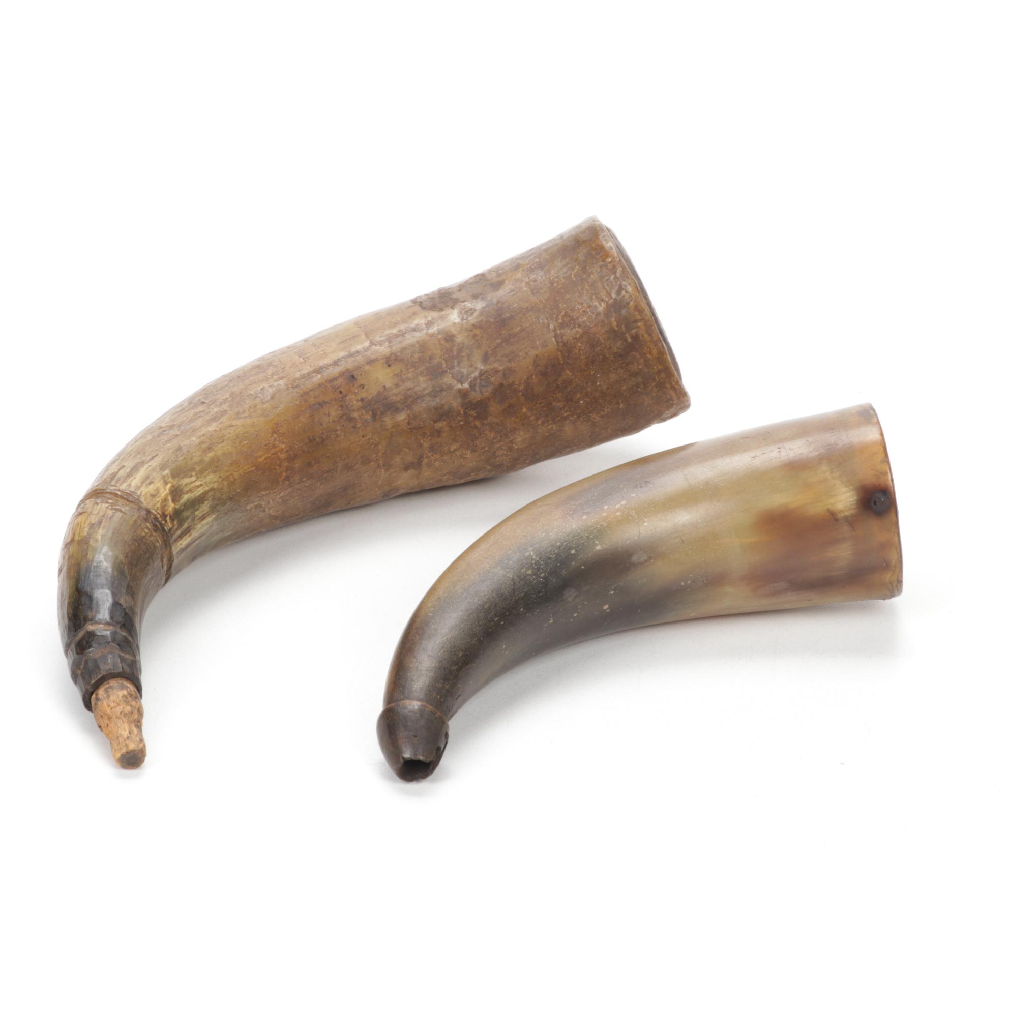 1880 Eagle Burner Brass Oil Lamp, Horn Flasks, Blown Vase and Drawers