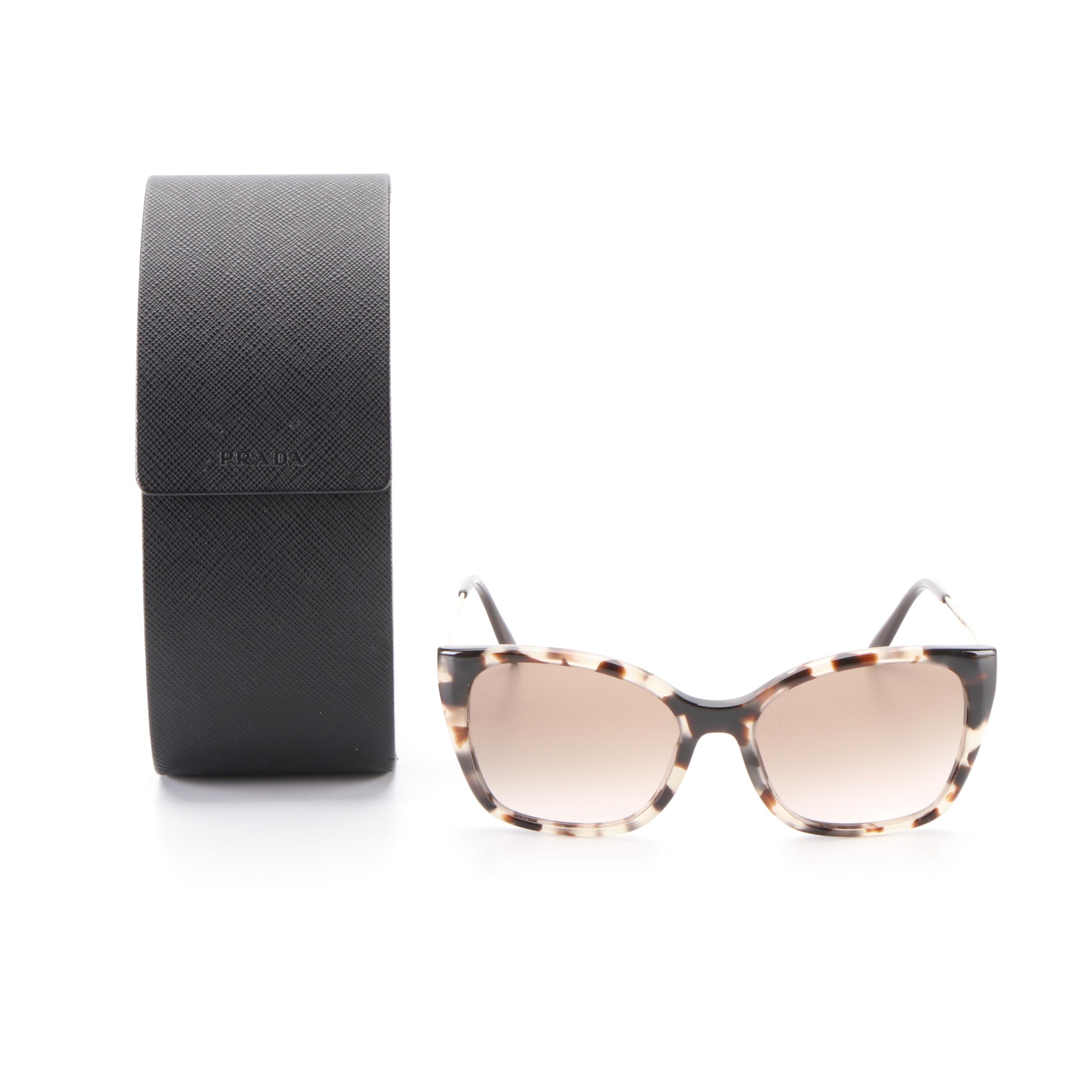 Prada SPR 12X Modified Cat Eye in Tortoise Acetate and Gradient Lenses with Case