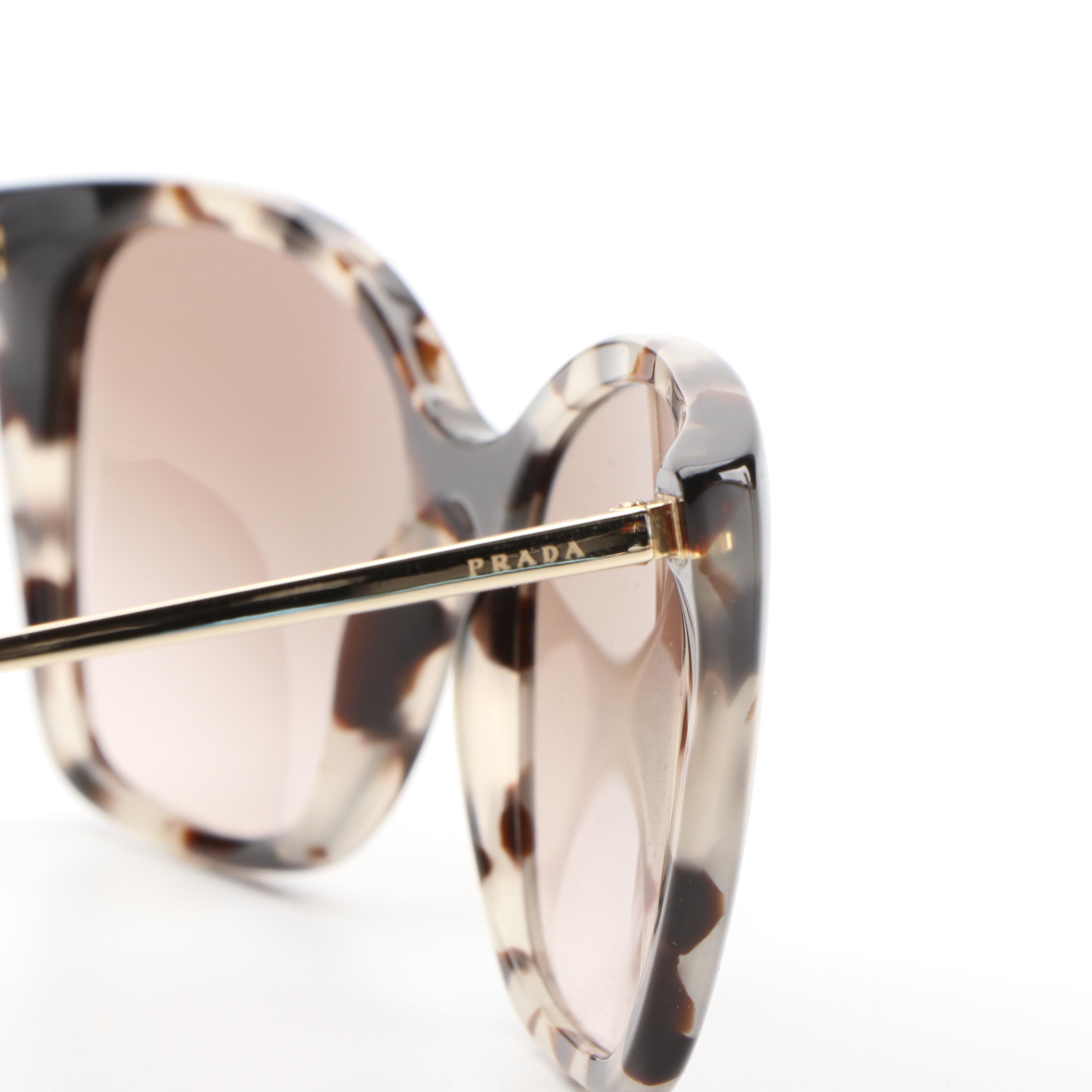 Prada SPR 12X Modified Cat Eye in Tortoise Acetate and Gradient Lenses with Case