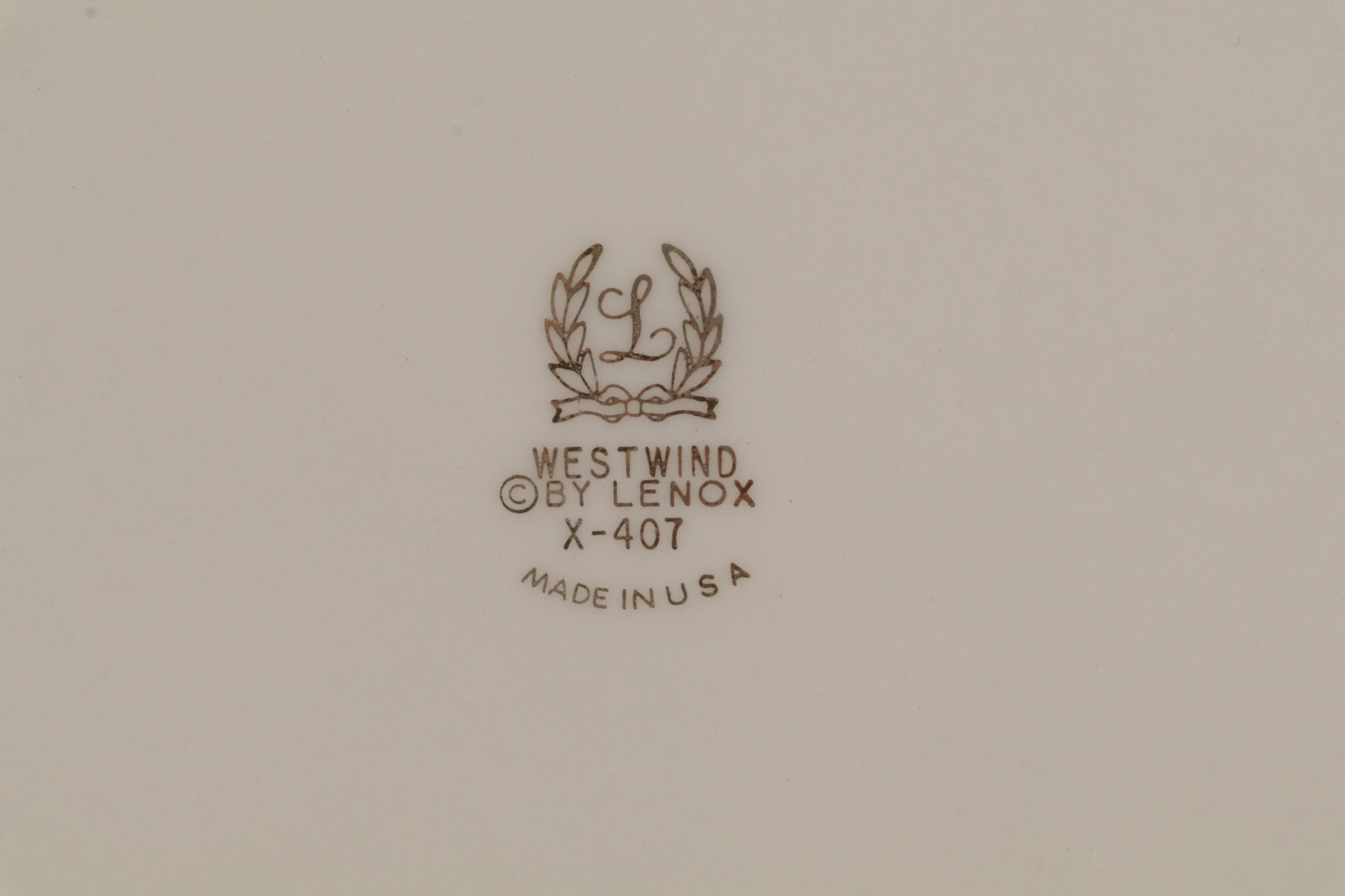 Lenox "Westwind" Bone China Dinnerware and Serveware, 1953–1980