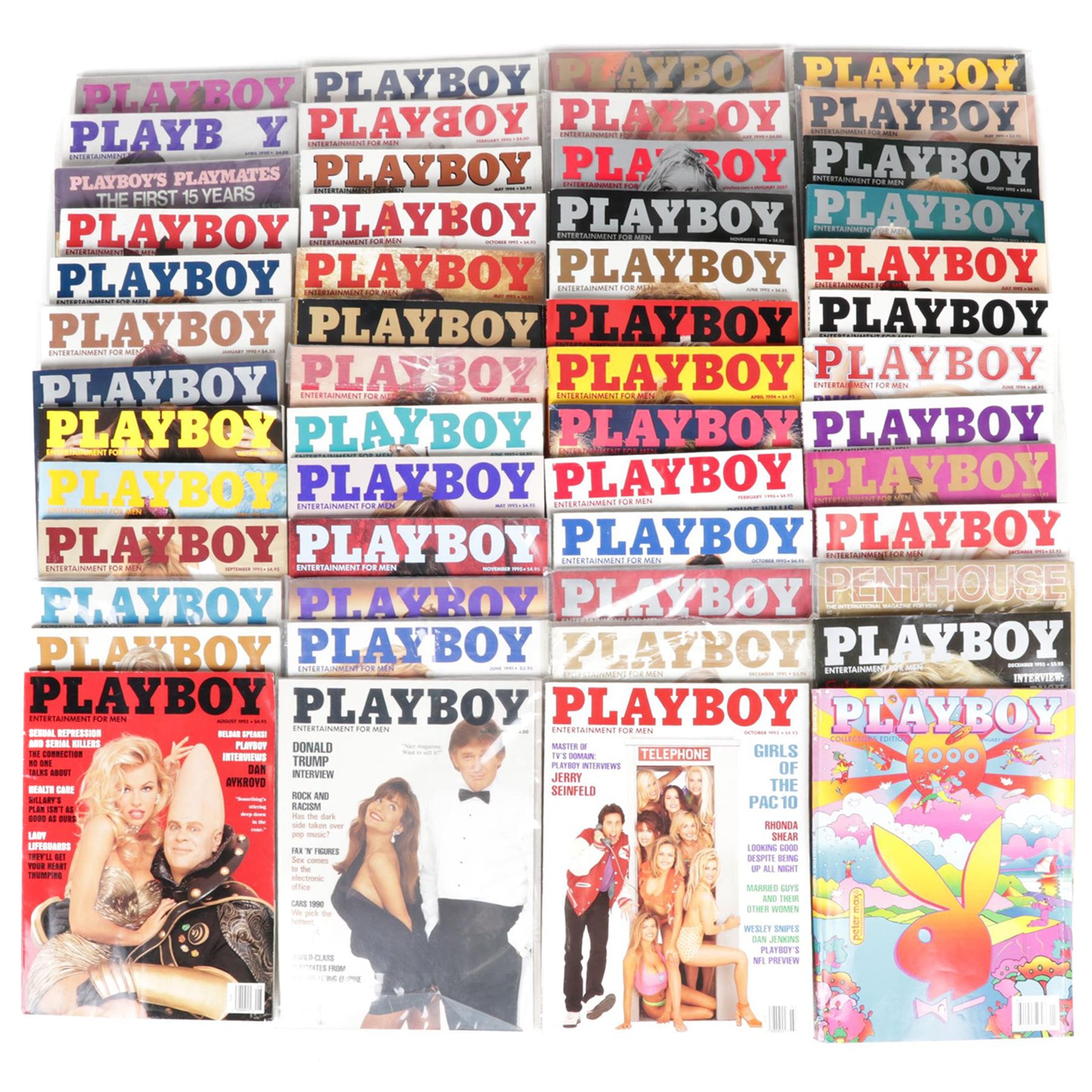 "Playboy" Magazines Including January 2000, Donald Trump, and Dan Aykroyd, 1990s