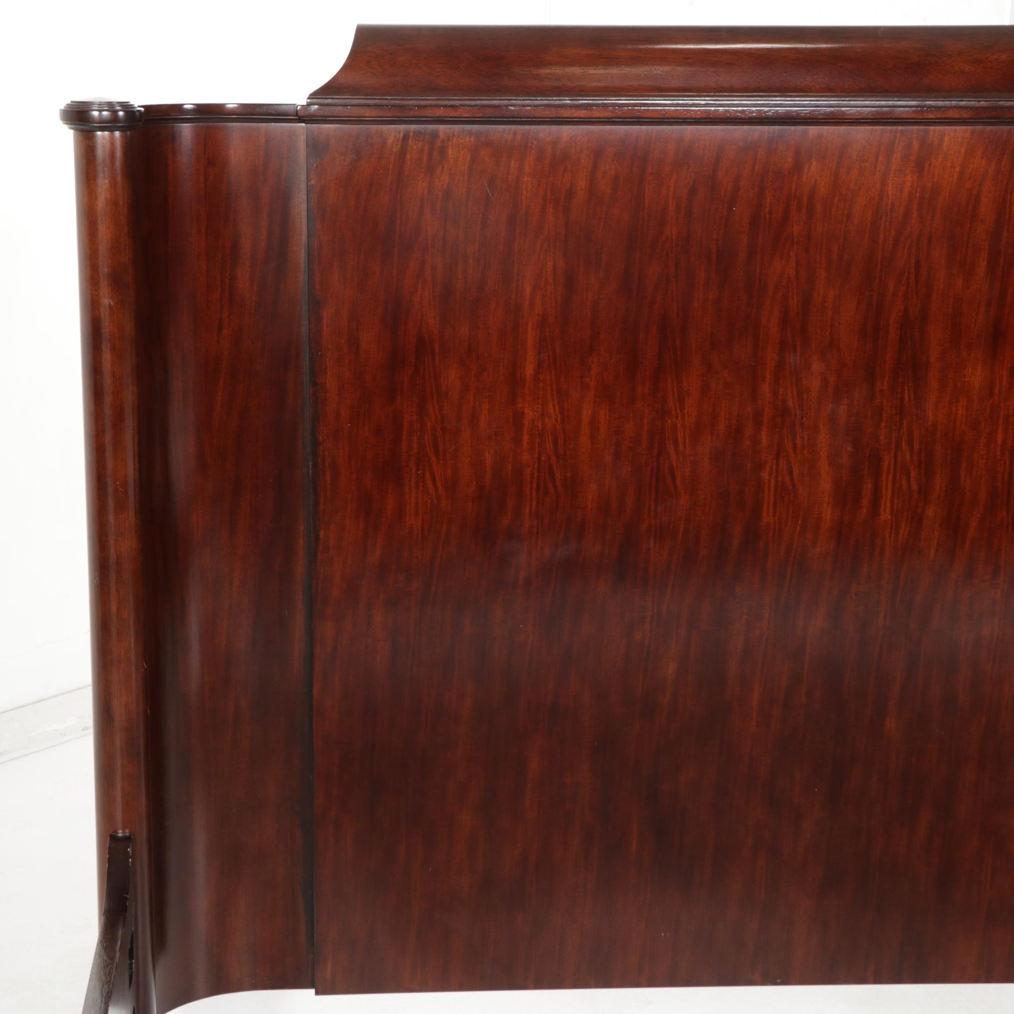 Bernhardt Furniture Mahogany King Size Bed with Curved Frame, 21st Century