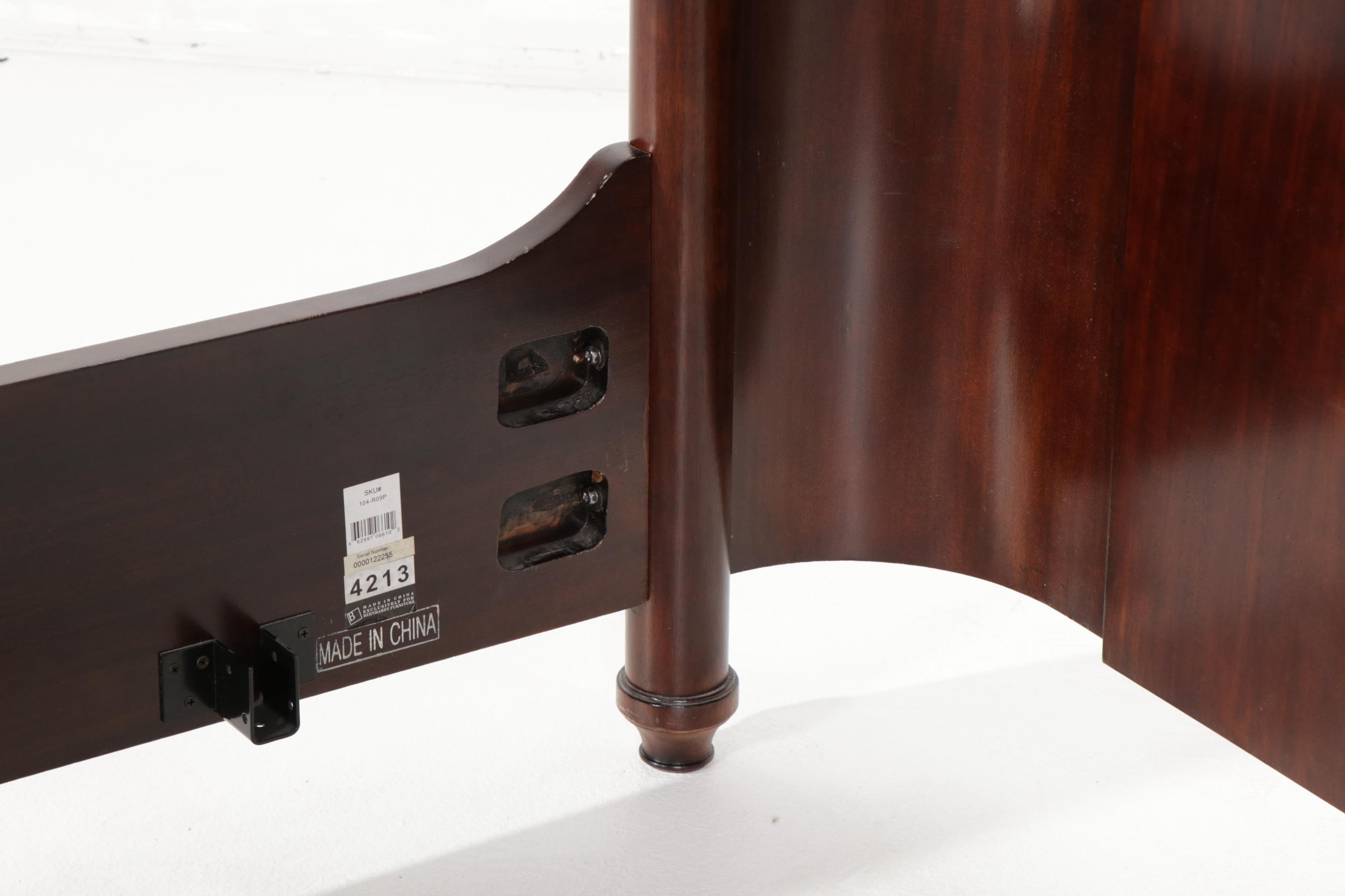 Bernhardt Furniture Mahogany King Size Bed with Curved Frame, 21st Century