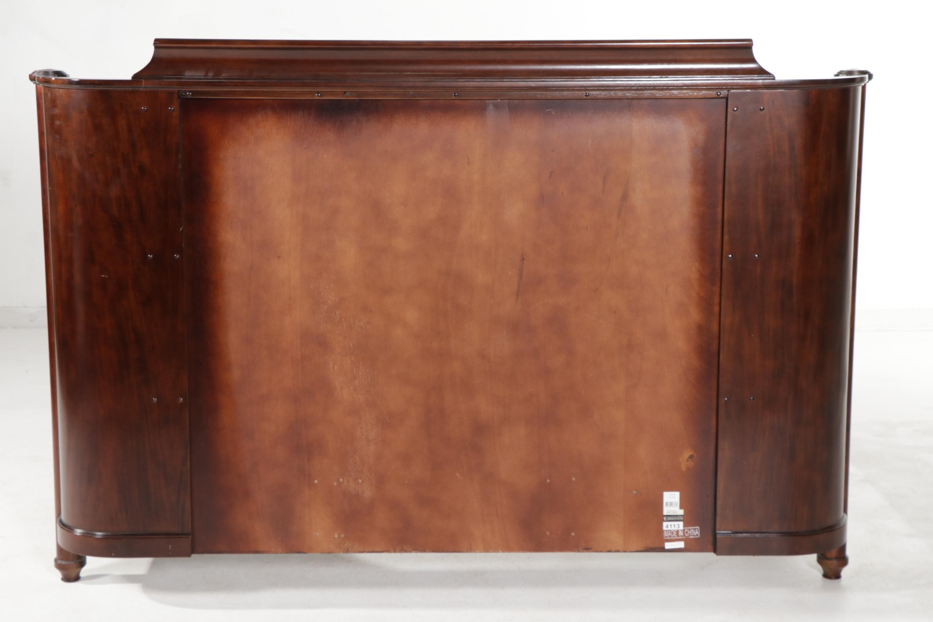 Bernhardt Furniture Mahogany King Size Bed with Curved Frame, 21st Century