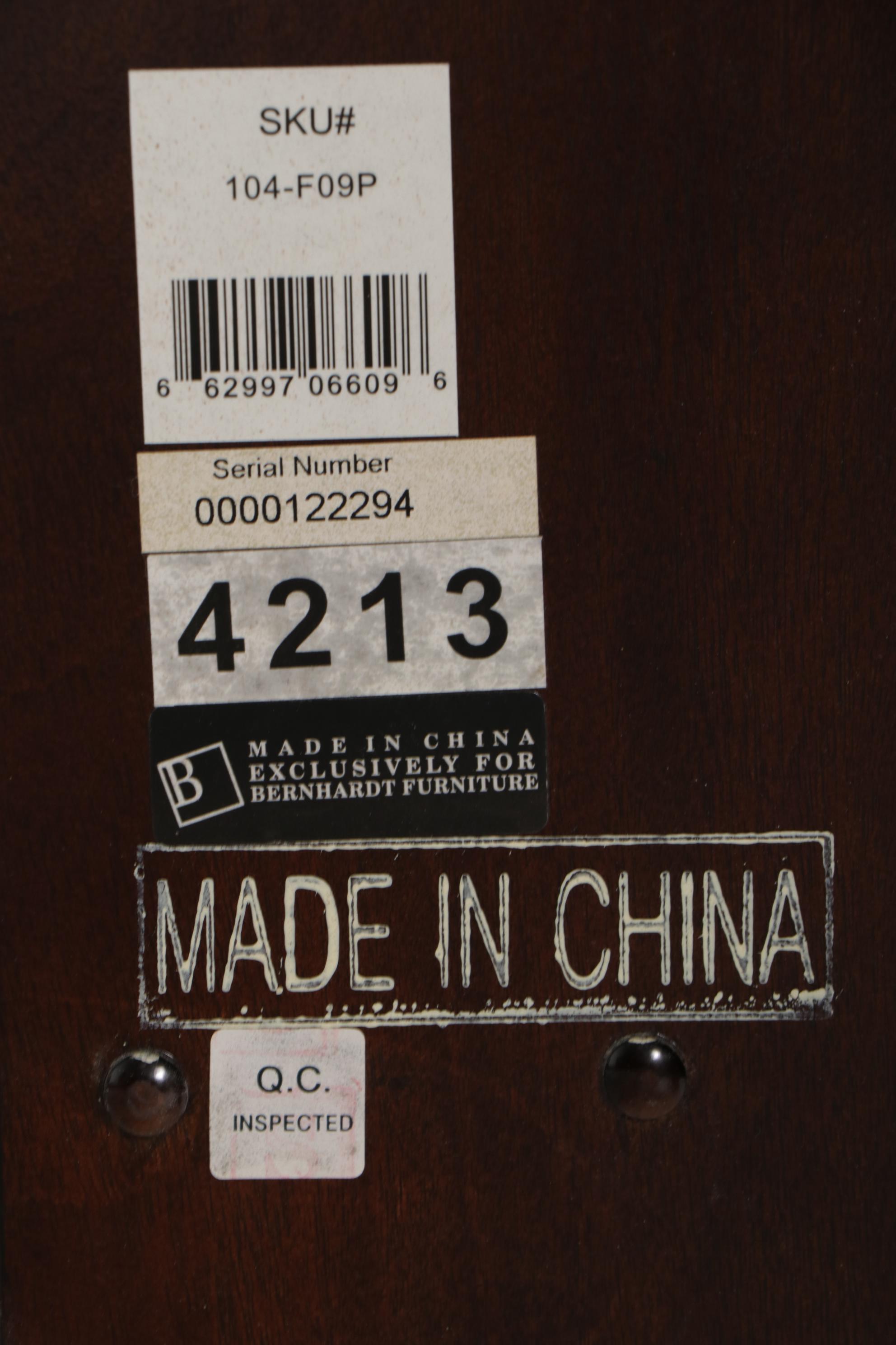 Bernhardt Furniture Mahogany King Size Bed with Curved Frame, 21st Century