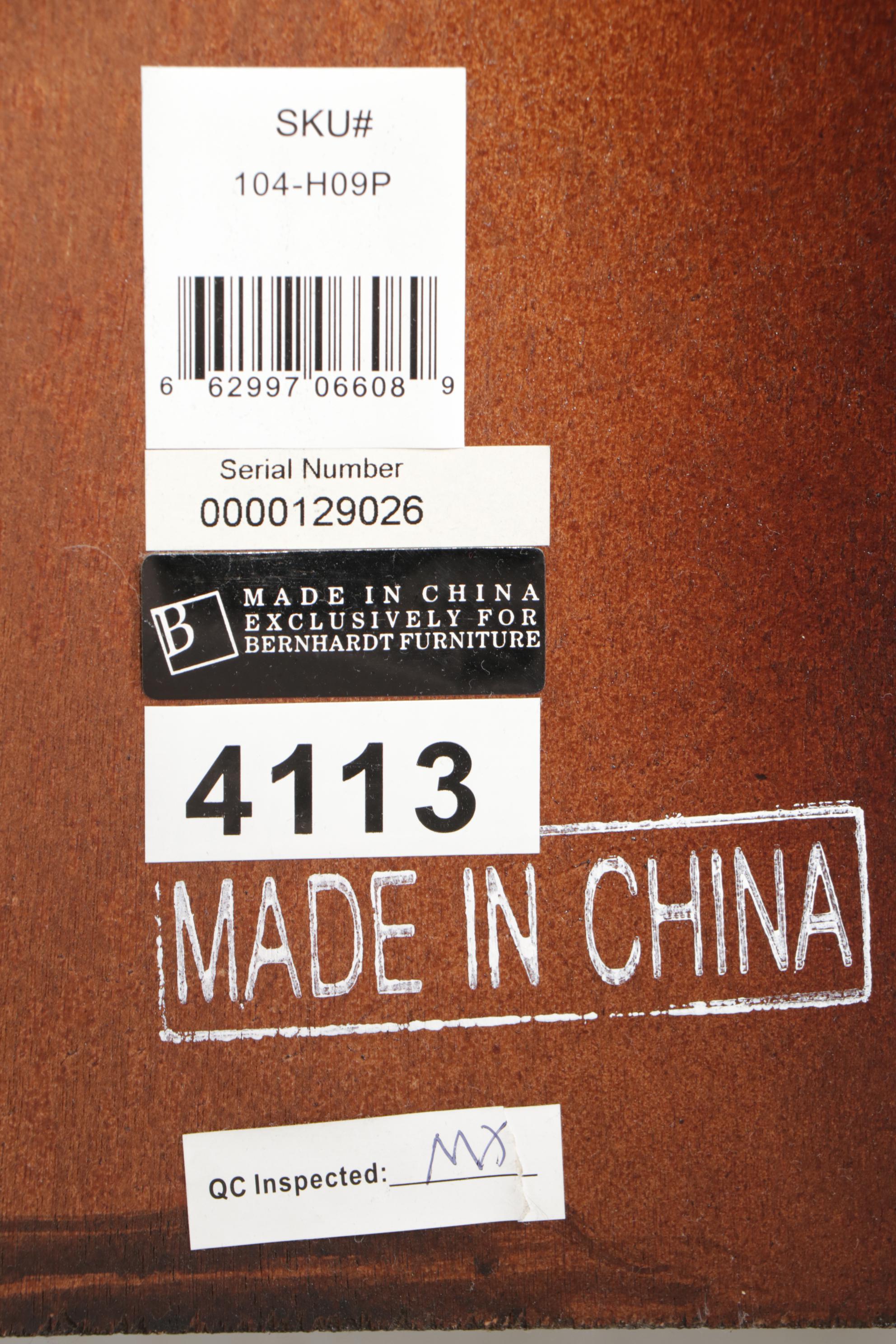 Bernhardt Furniture Mahogany King Size Bed with Curved Frame, 21st Century