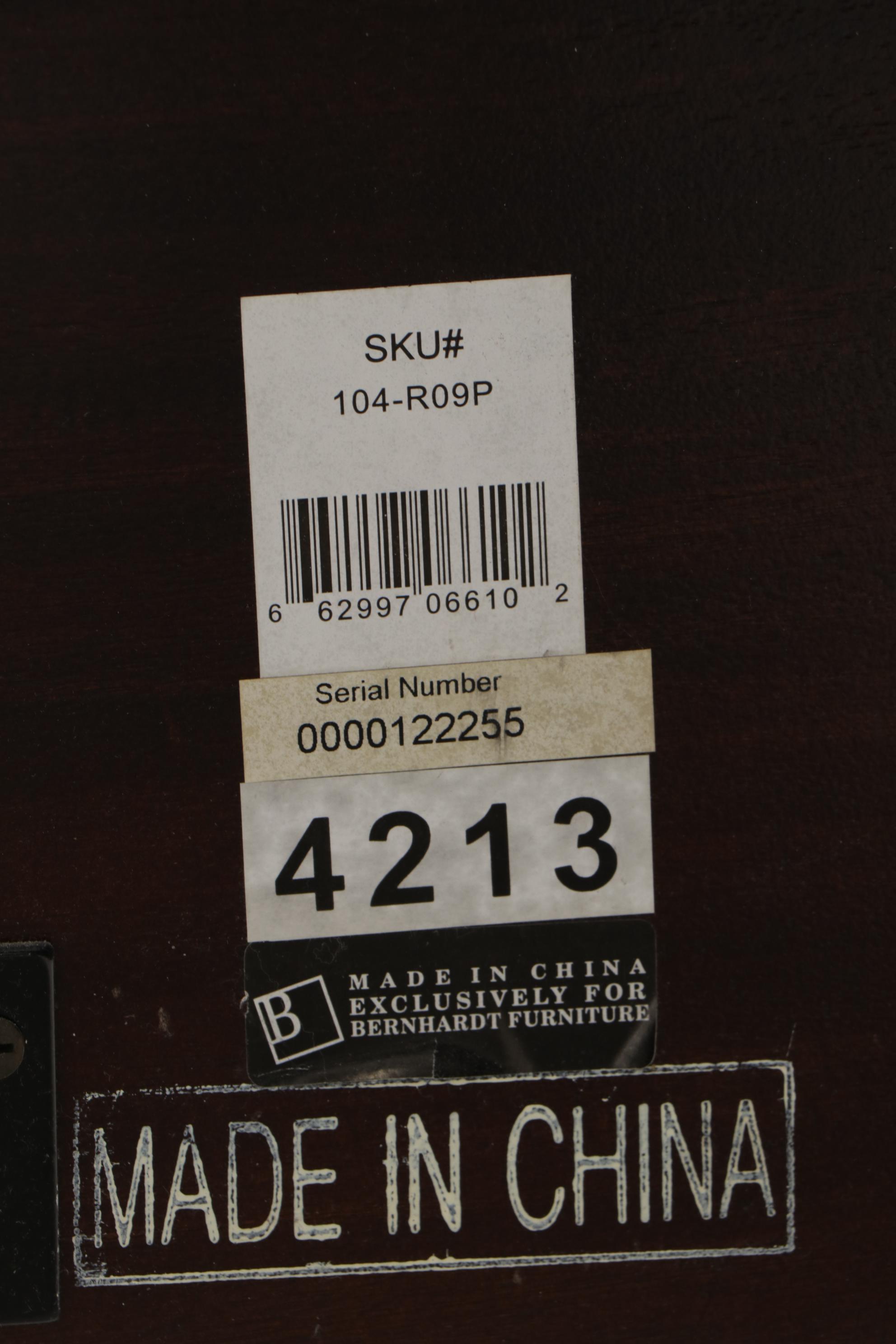 Bernhardt Furniture Mahogany King Size Bed with Curved Frame, 21st Century