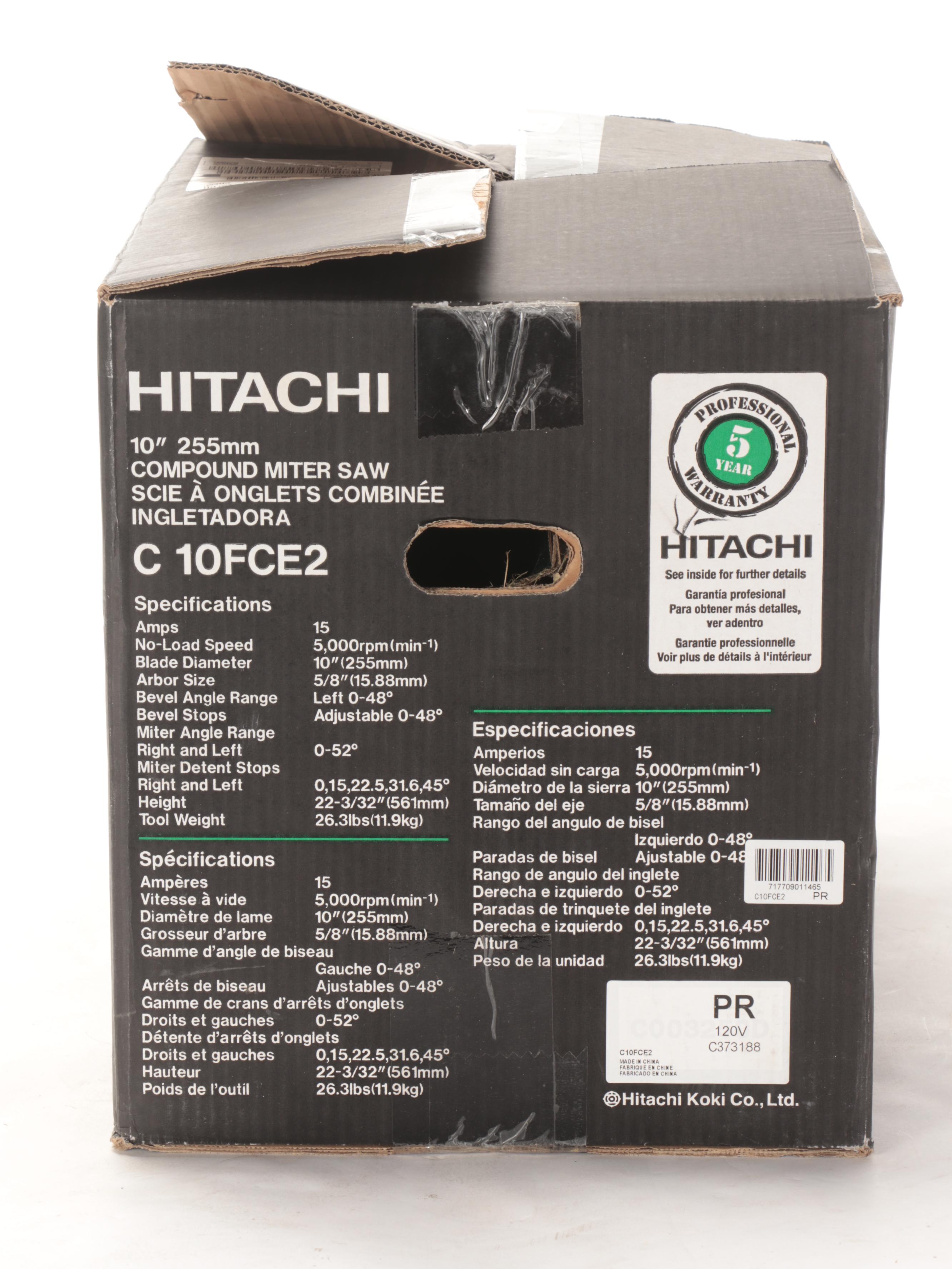 Hitachi C10FCE2 10" Compound Miter Saw