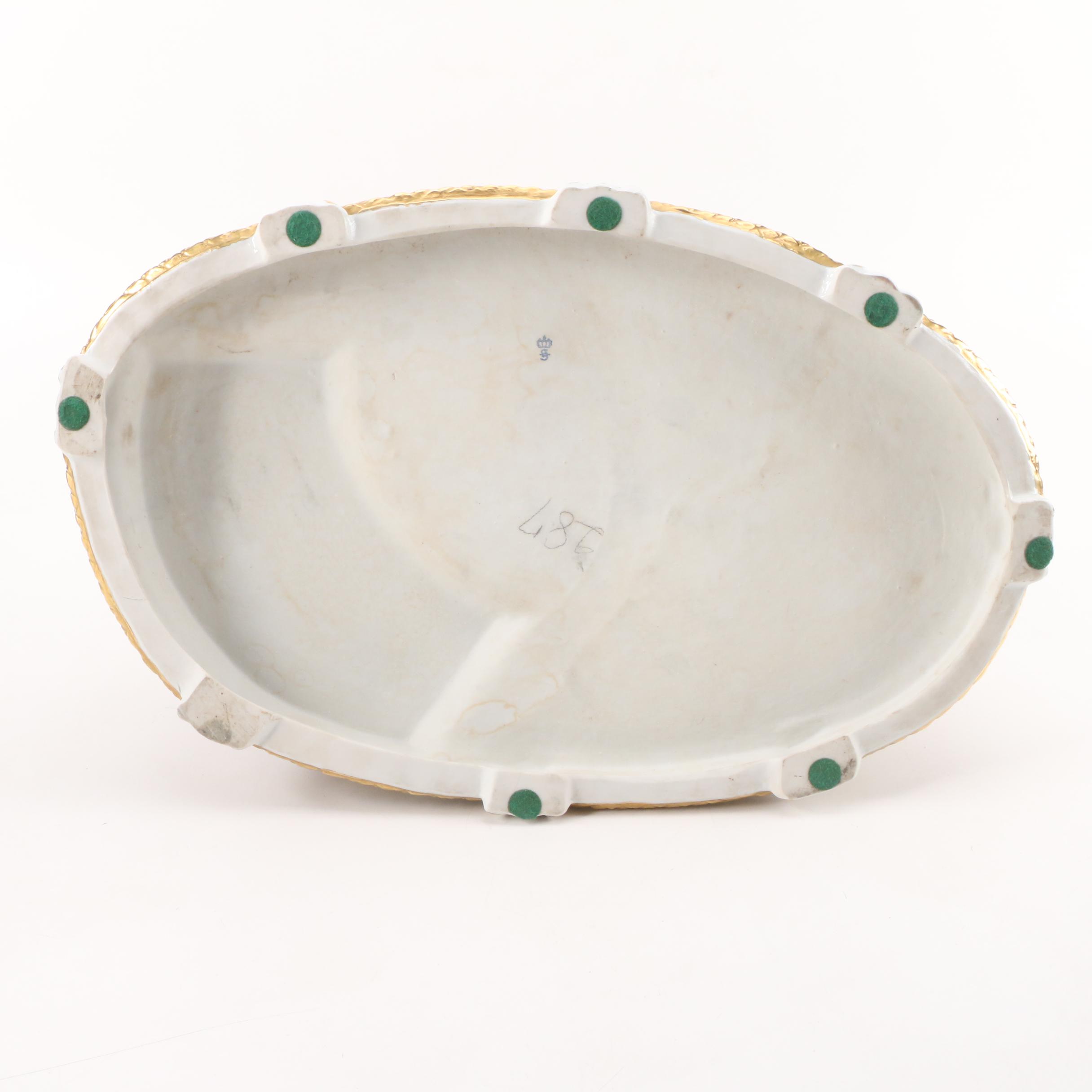 Sitzendorf "King's Waltz" Dresden Lace Porcelain Tableau, Early to Mid-20th C.