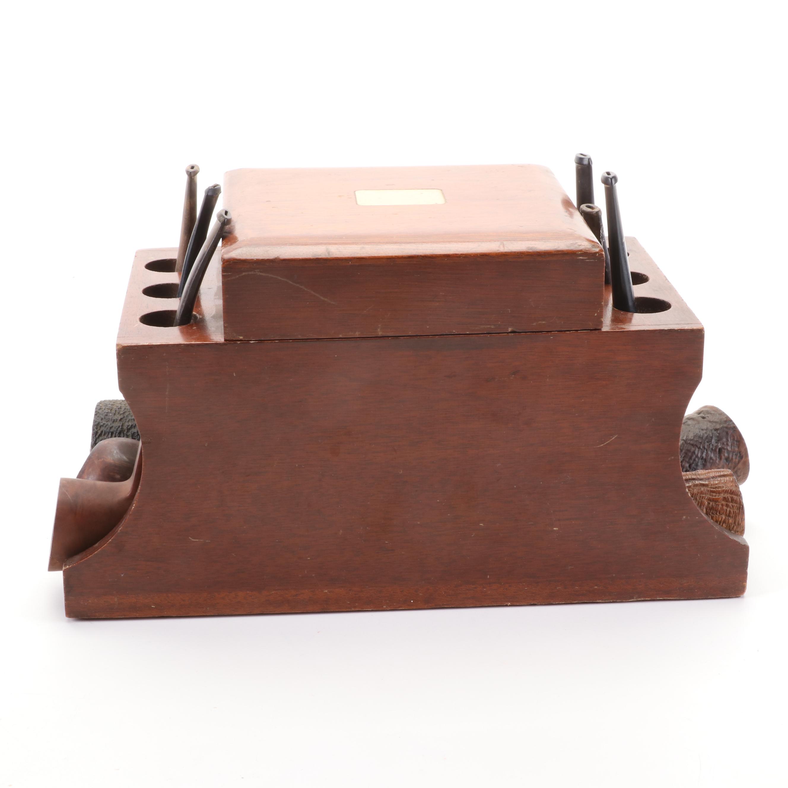 Savoy, Carey, Edwards, and More Briar Tobacco Pipes with Pipe Stands and Reamer