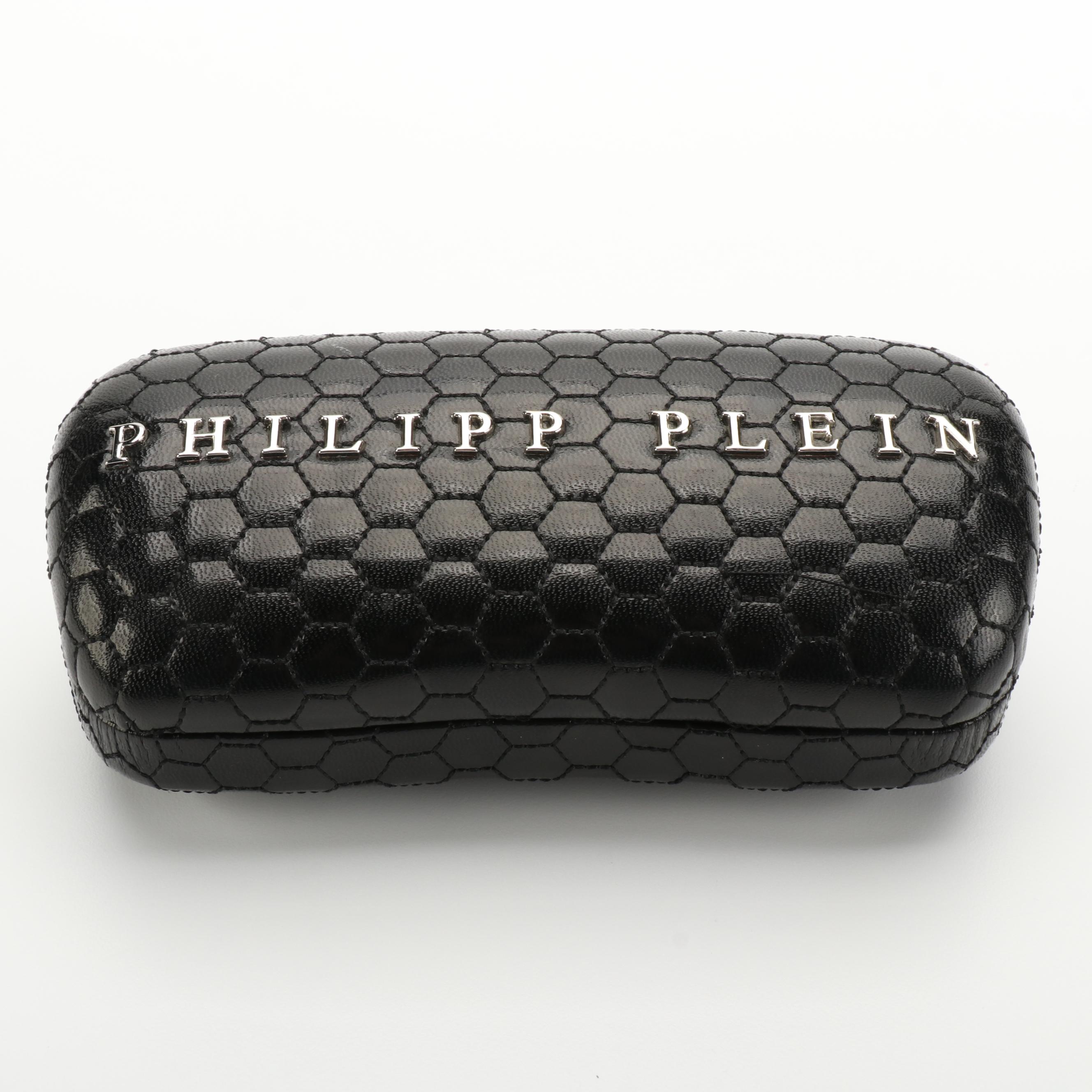 Philipp Plein Sunglasses UES0046 Reflective Aviator Metal-Black Frame with Case