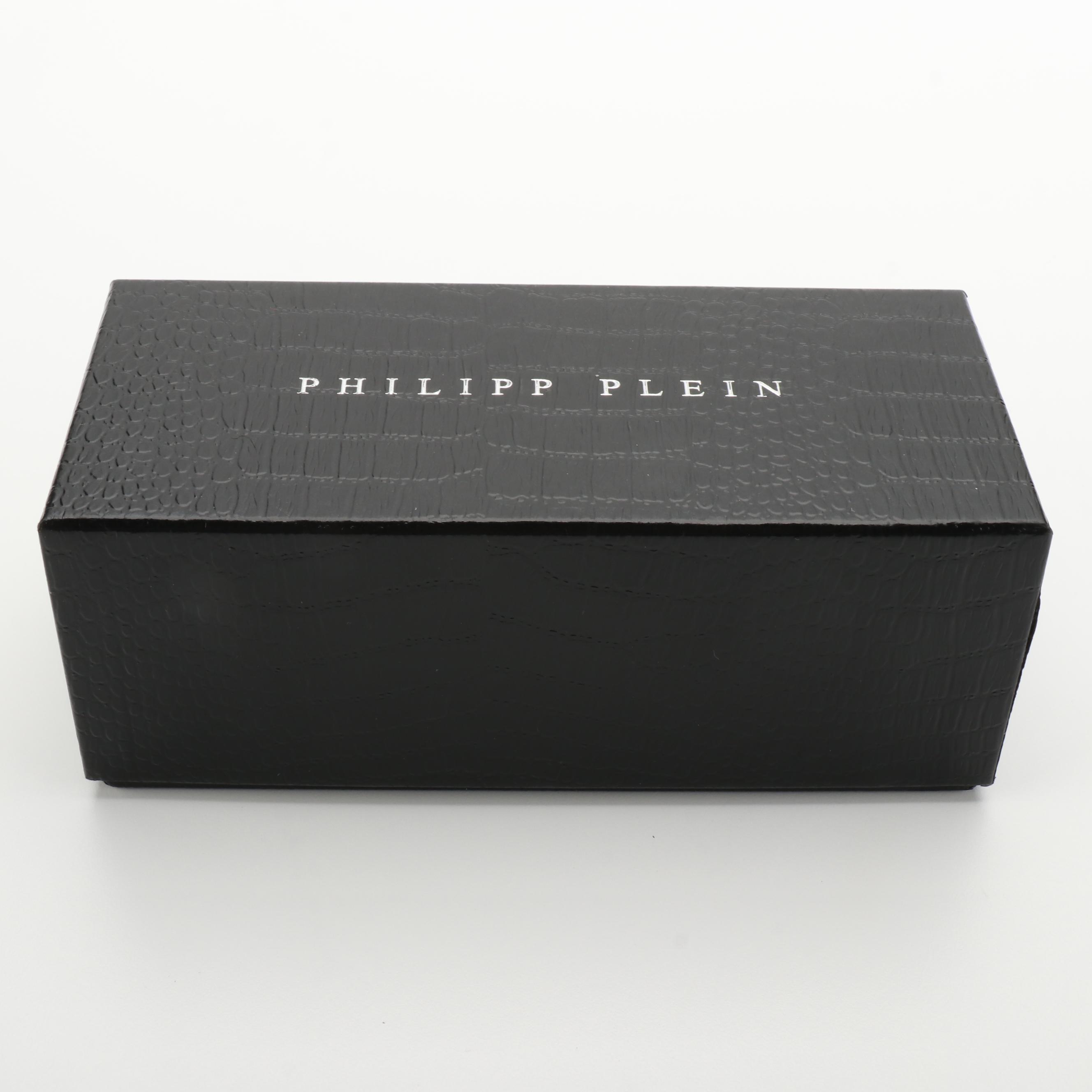 Philipp Plein Sunglasses UES0046 Reflective Aviator Metal-Black Frame with Case