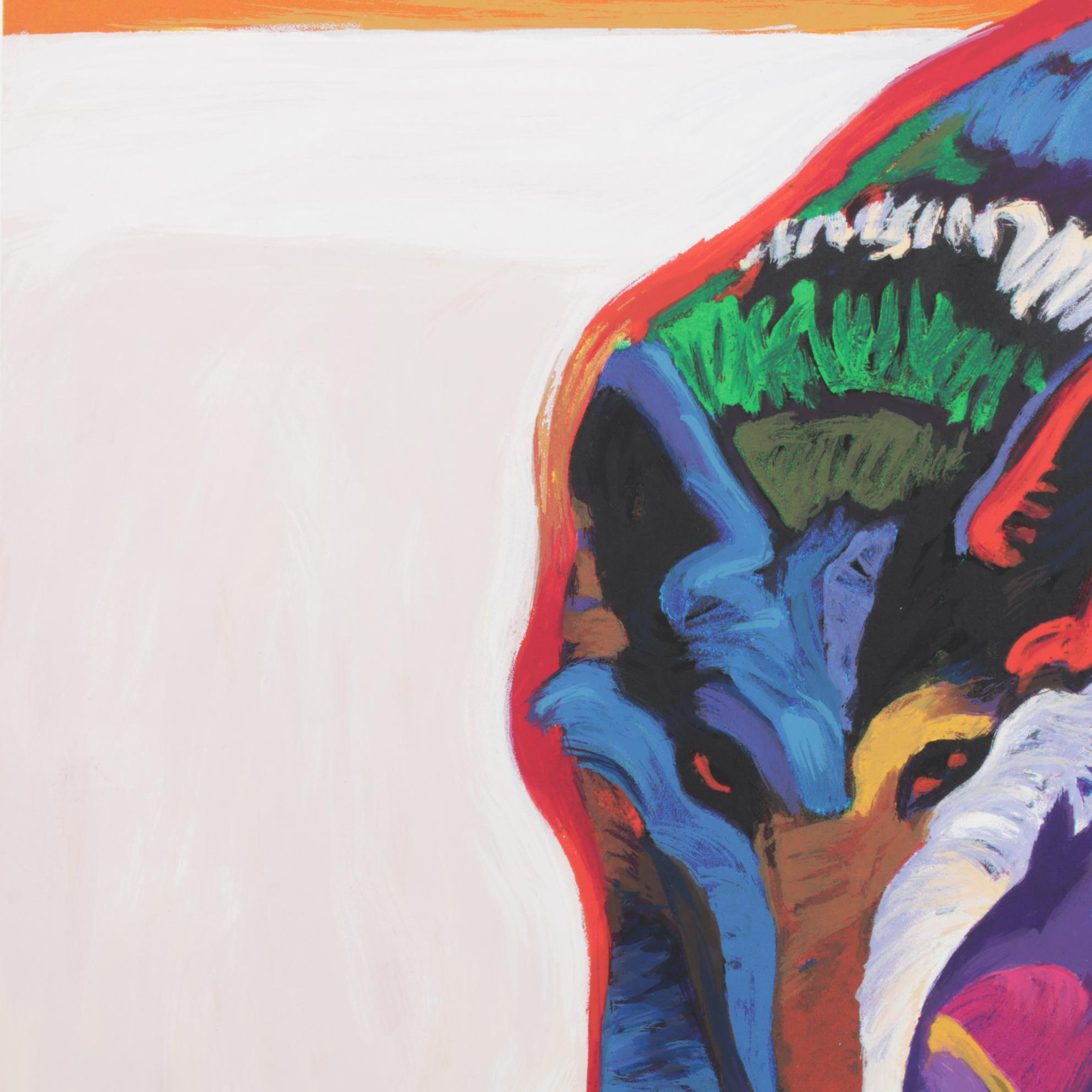 John Nieto Serigraph Portrait of Wolf, 1996