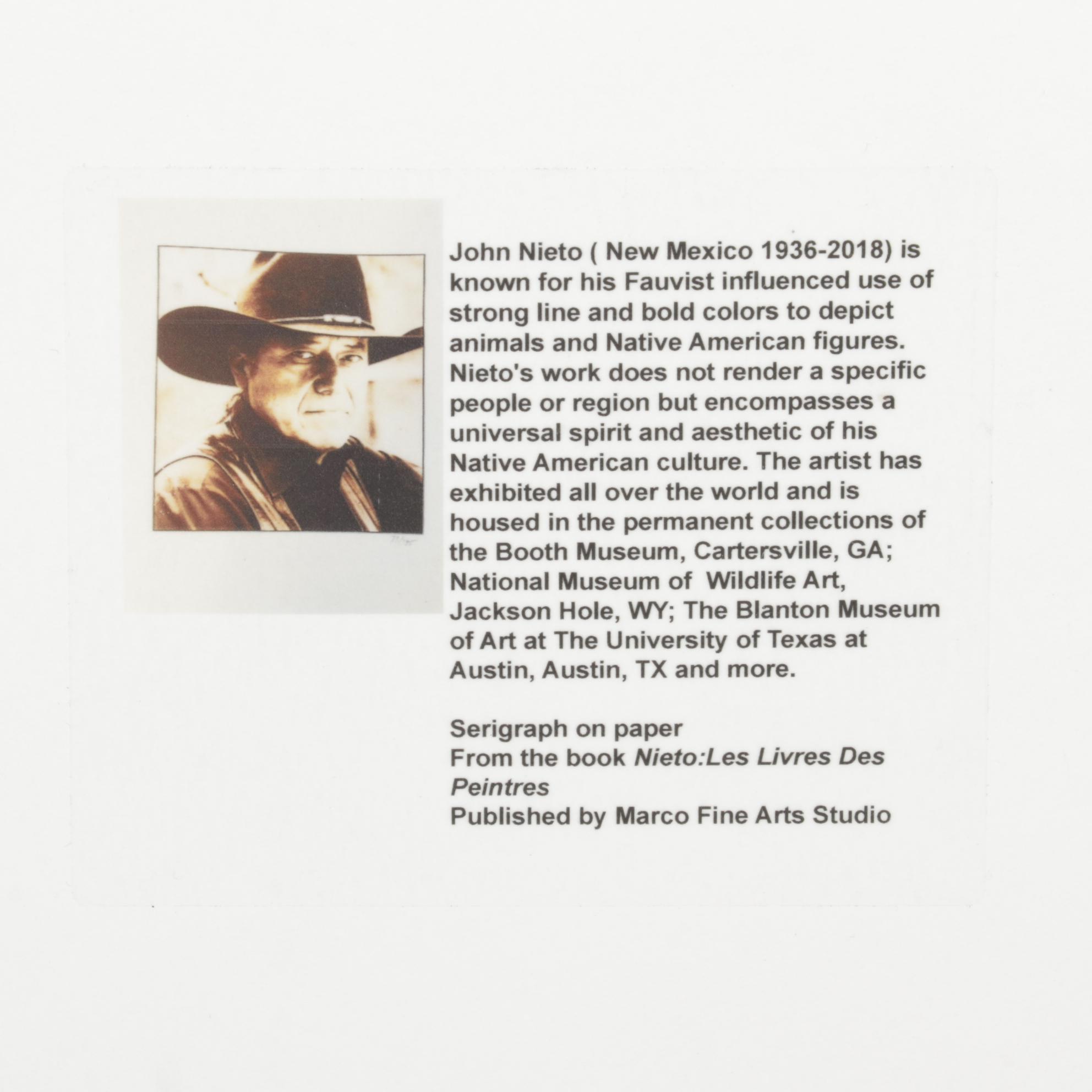 John Nieto Serigraph Portrait of Wolf, 1996