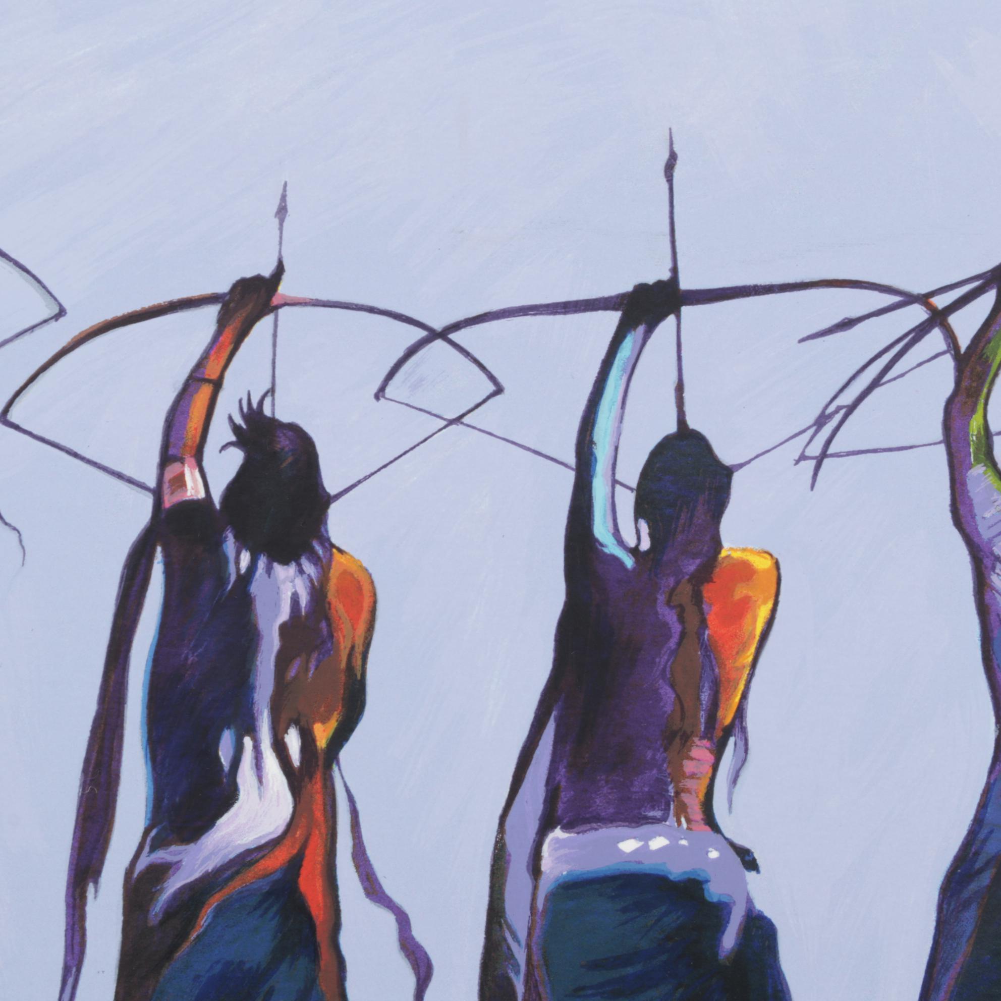John Nieto Serigraph of Native American Archers, 1996