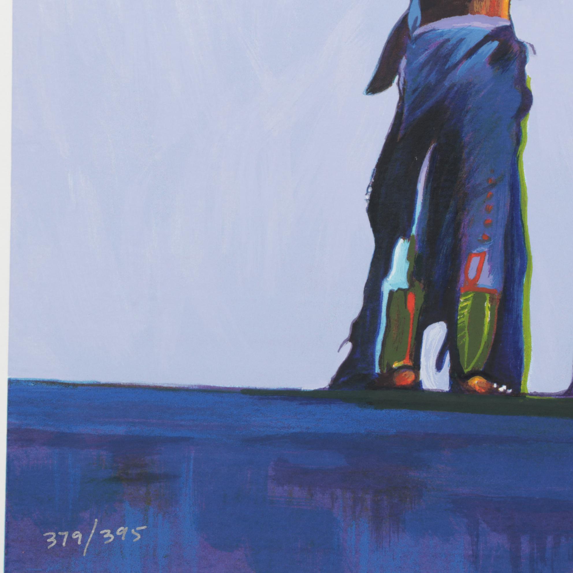 John Nieto Serigraph of Native American Archers, 1996