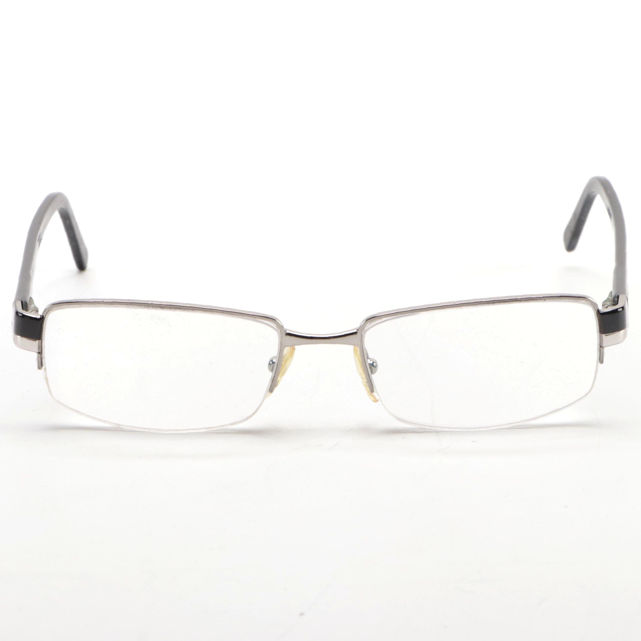 Prada VPR 60H Rectangular Semi-Rimless Eyeglasses with Prescription Lenses