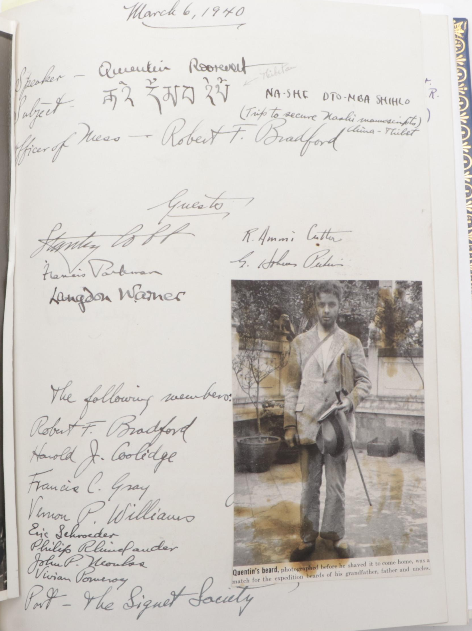 "The Guerrière Dinners" Dining Society Signed Event/Guest Book, Mid-20th Century