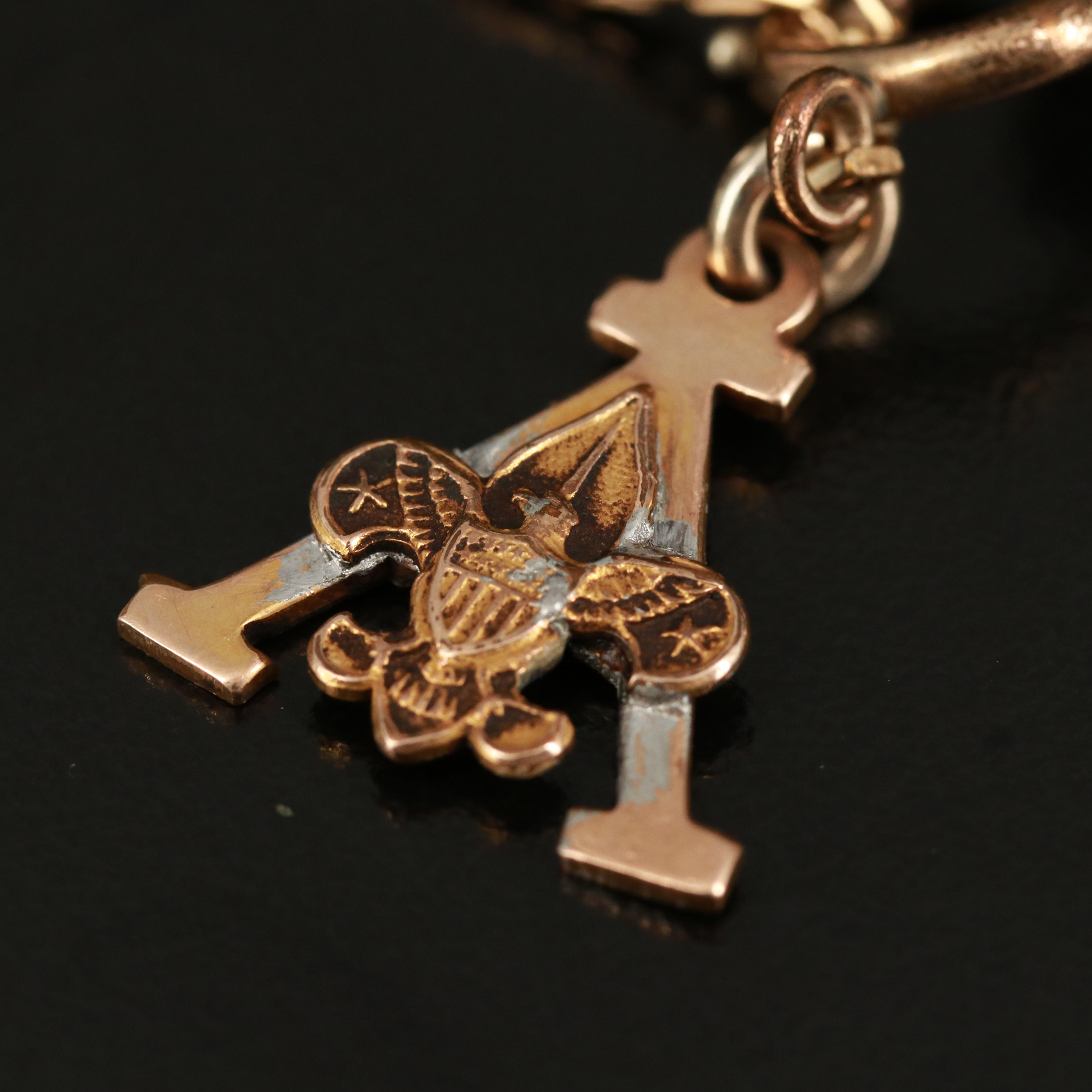 Elgin Fraternal Order 10K Gold Filled Pocket Watch with Chain Fob