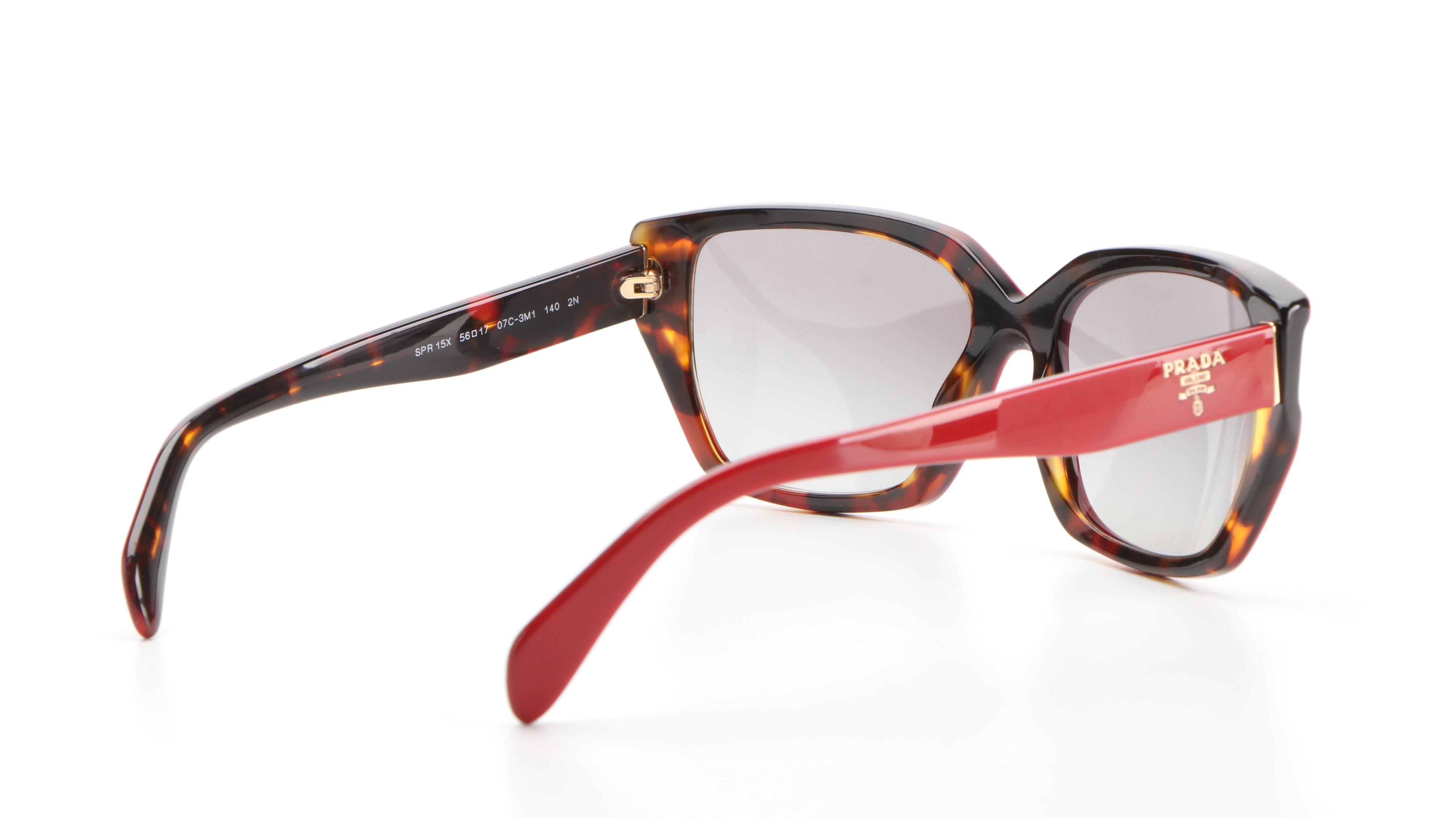 Prada SPR 15X Modified Cat Eye Sunglasses with Case and Box