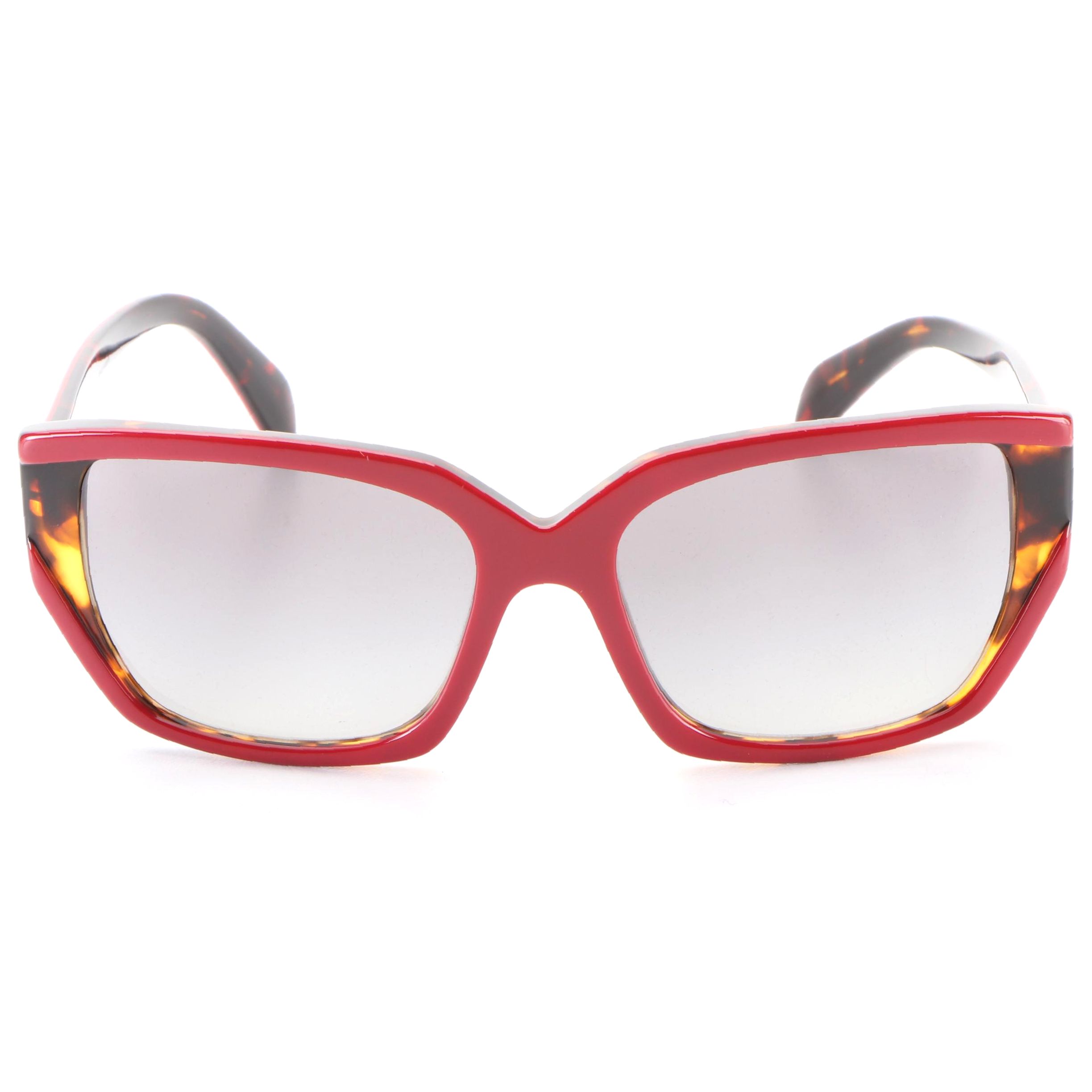 Prada SPR 15X Modified Cat Eye Sunglasses with Case and Box