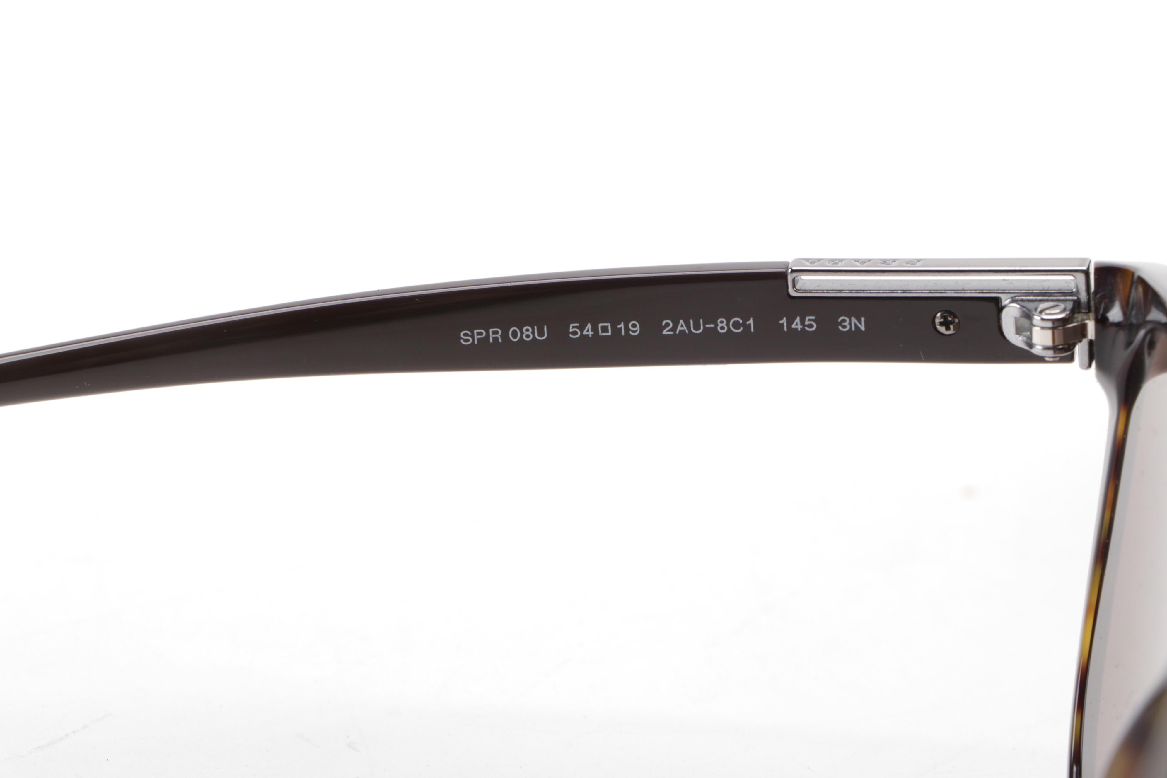 Men's Prada SPR08U Horn-Rimmed Sunglasses in Havana with Box and Case