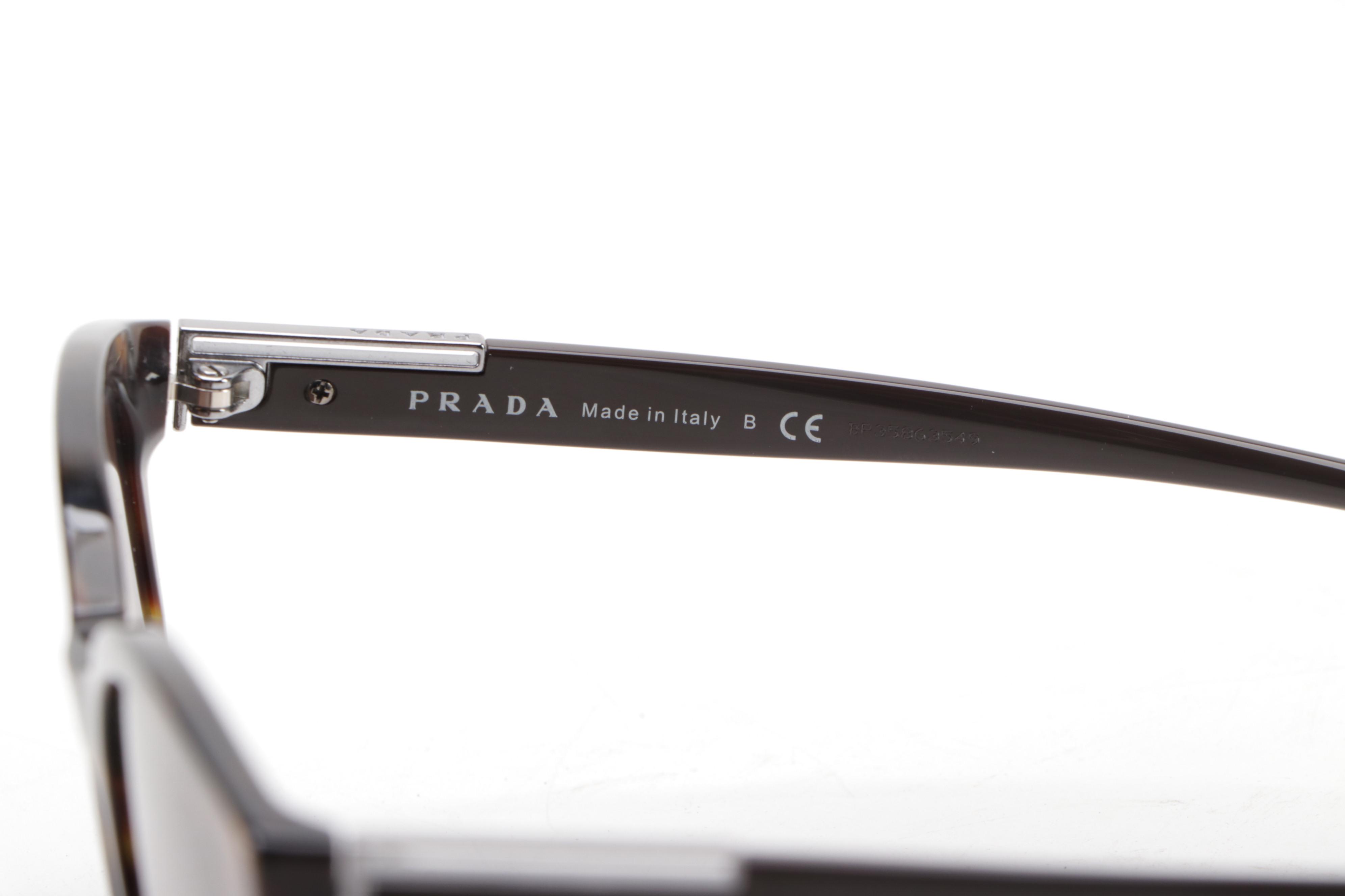 Men's Prada SPR08U Horn-Rimmed Sunglasses in Havana with Box and Case